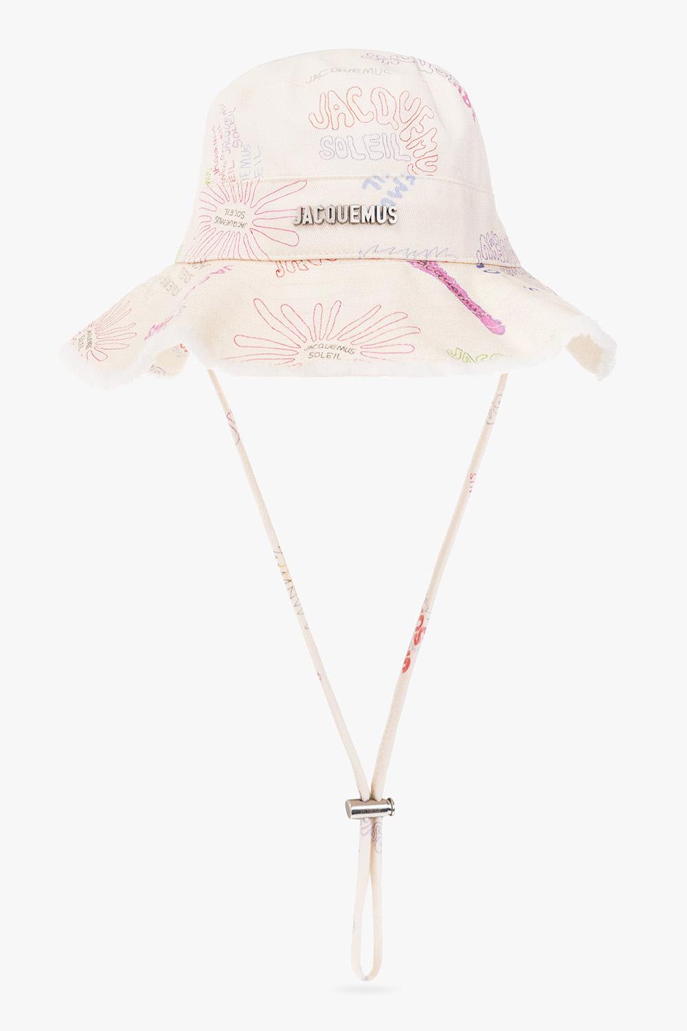 Jacquemus Le Bob Artichaut Cotton Twill Bucket Hat In White, Multicolor