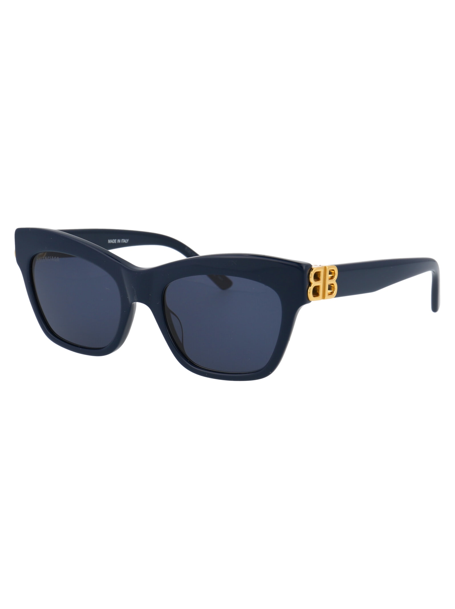 Shop Balenciaga Bb0132s Sunglasses In 007 Blue Gold Blue