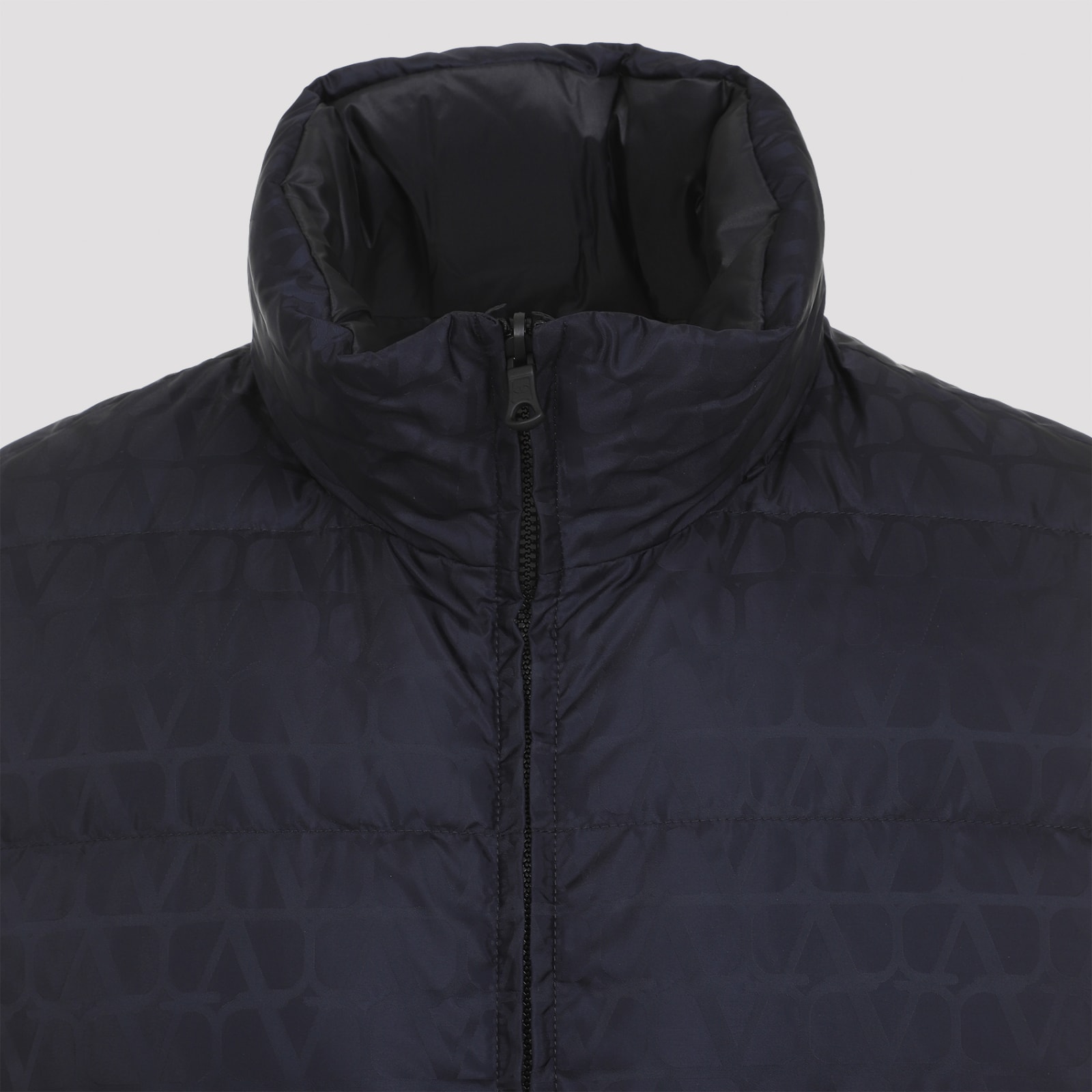 Shop Valentino Down Vest In St. Toile Iconograph Navy Navy