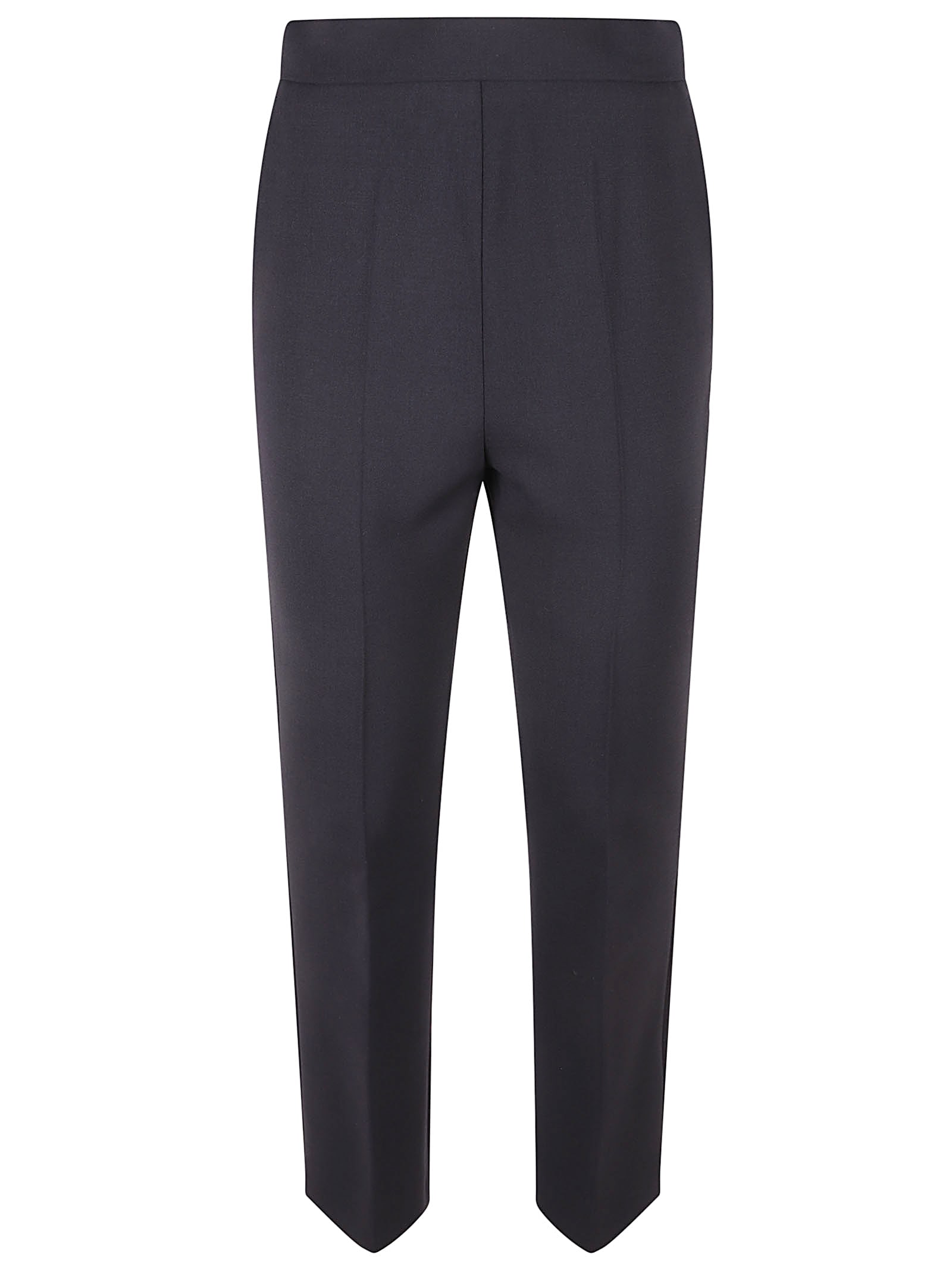 Max Mara Tailored Black Trousers With Structured Waistband In Ultramarine