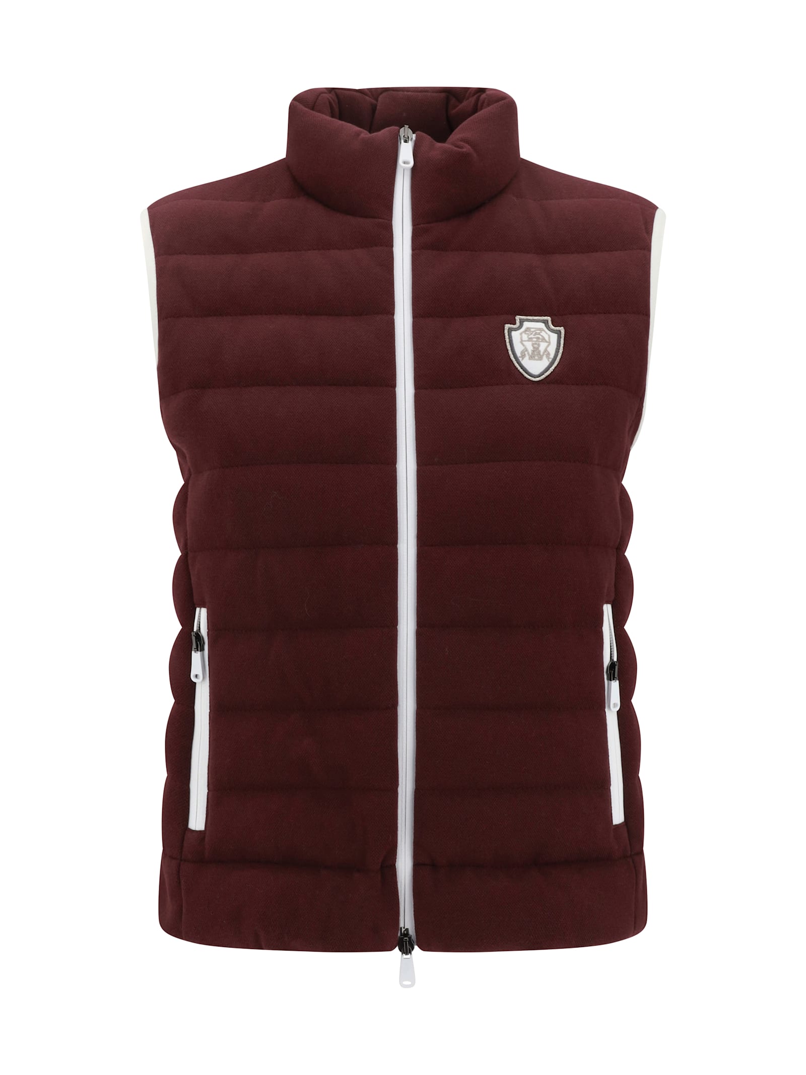 Brunello Cucinelli Padded Vest In Burgundy