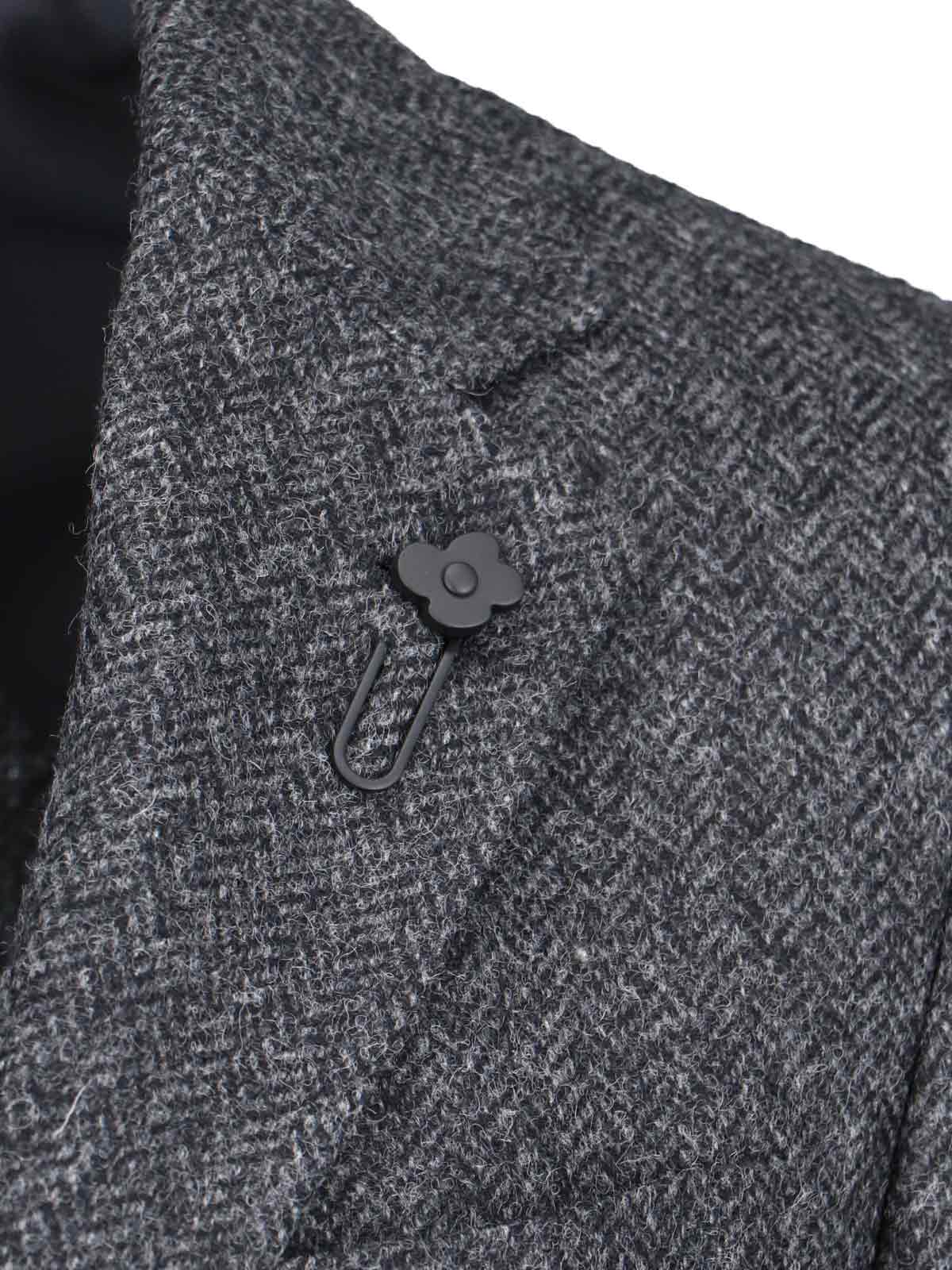 Shop Lardini Single-breasted Blazer In Gray