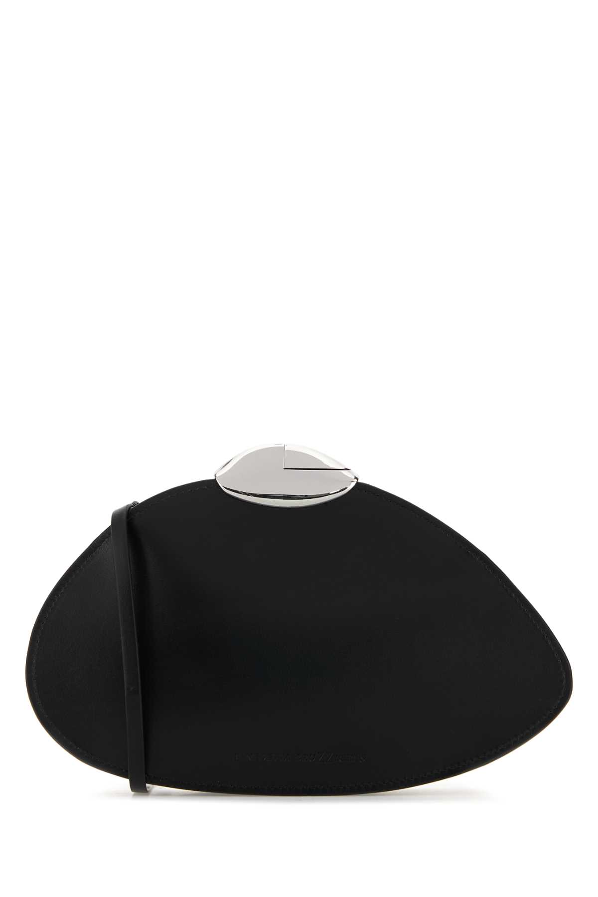 Benedetta Bruzziches Curved-flap Leather Clutch In Black