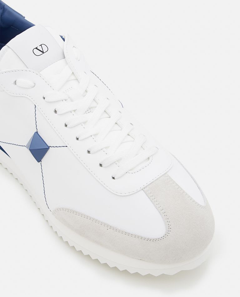 Valentino Stud Sneakers In Leather And Nappa In White
