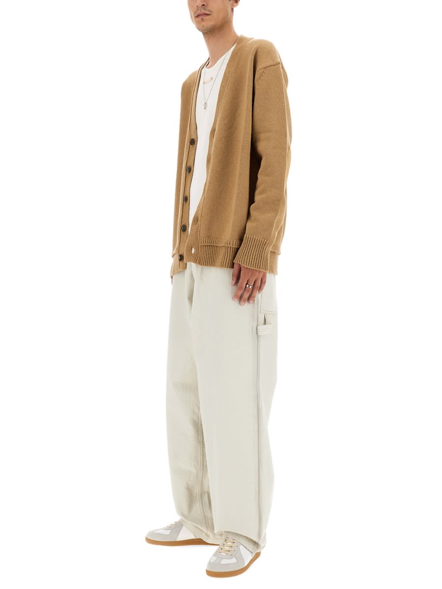 Shop Maison Margiela V-neck Cardigan In Beige