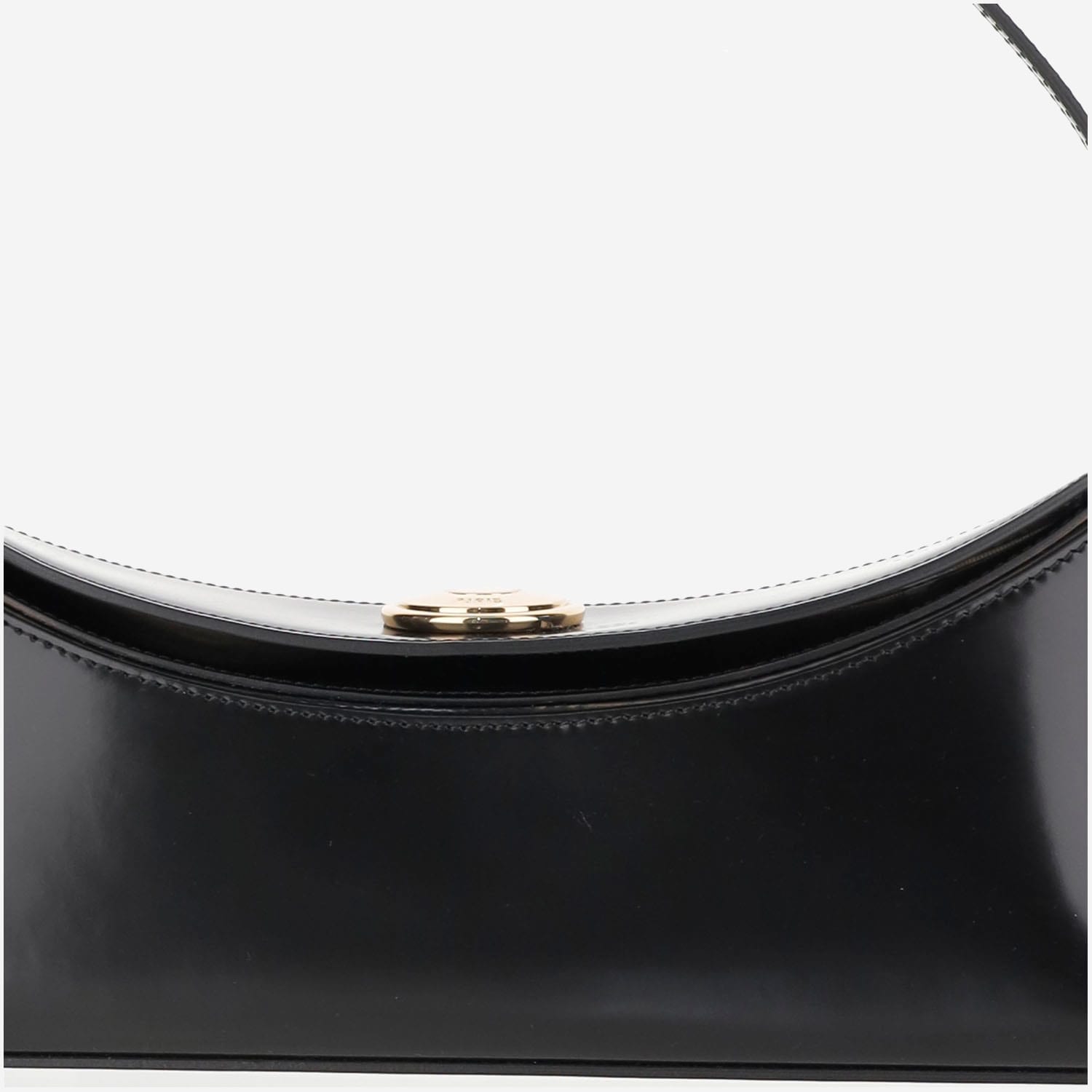 Jacquemus Ovalo Leather Clutch Bag In Black