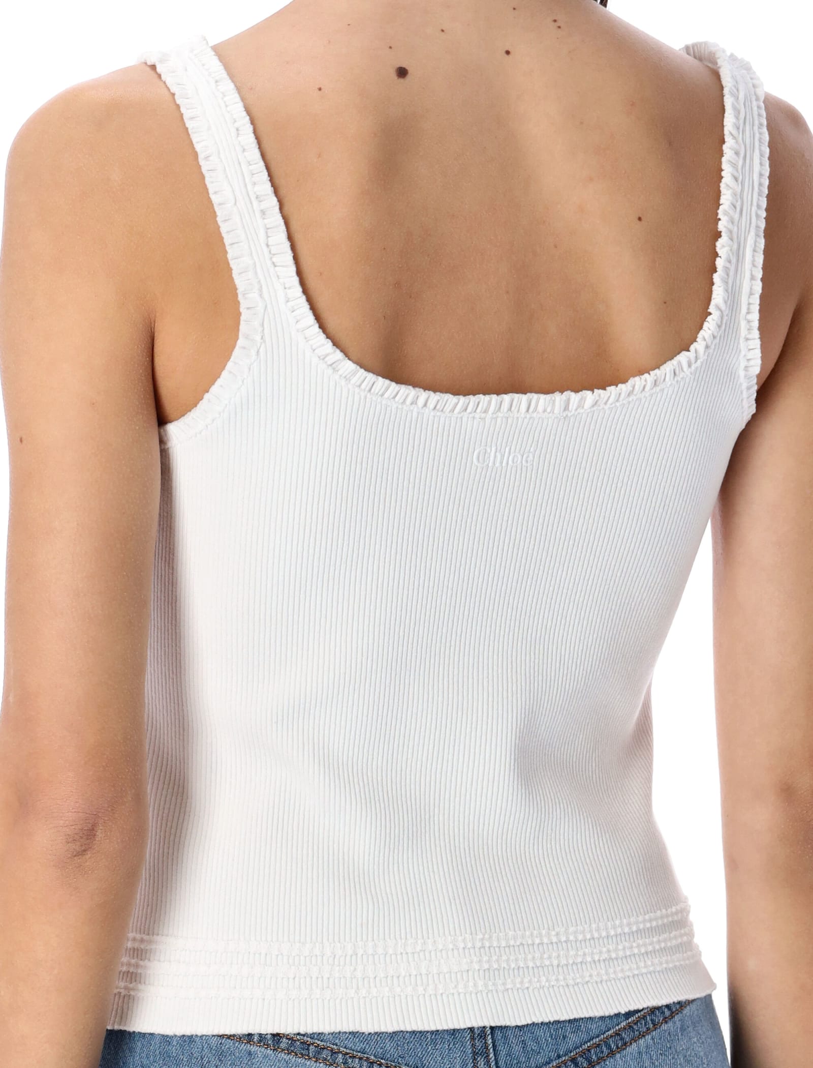 Shop Chloé Short Tank Top In White