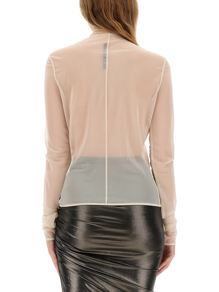 Rick Owens Zipped Transparent Top In Neutral