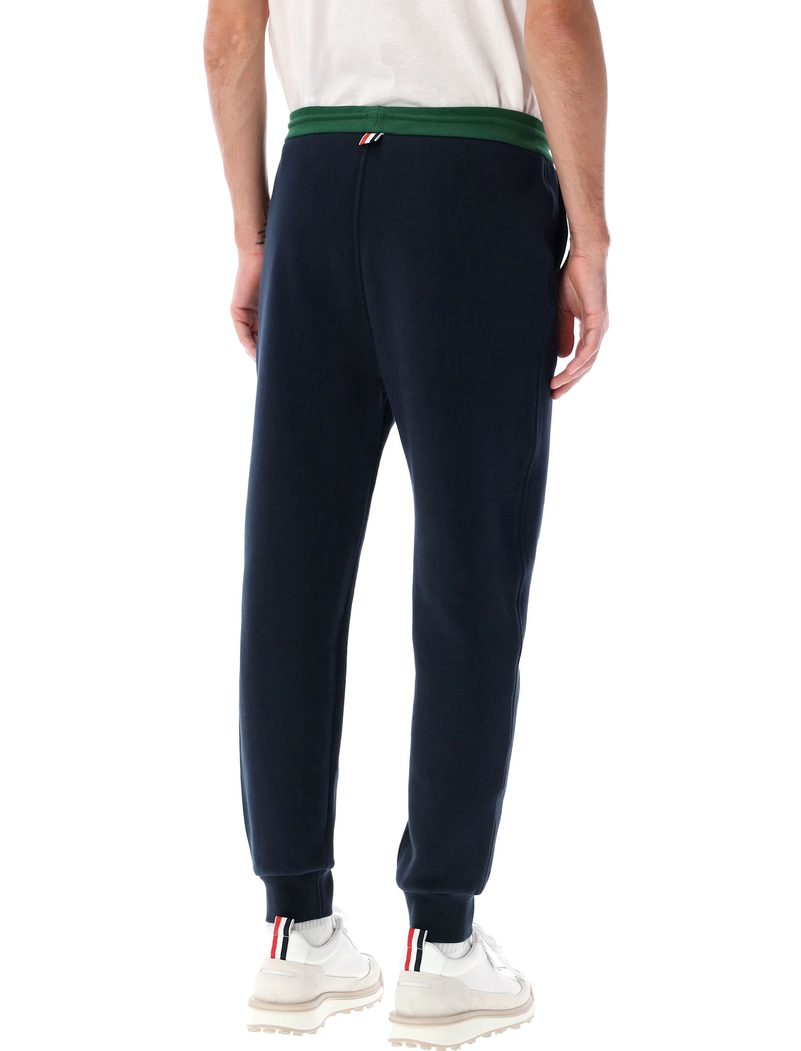 Shop Thom Browne Color Blocked Sweatpants In Navy