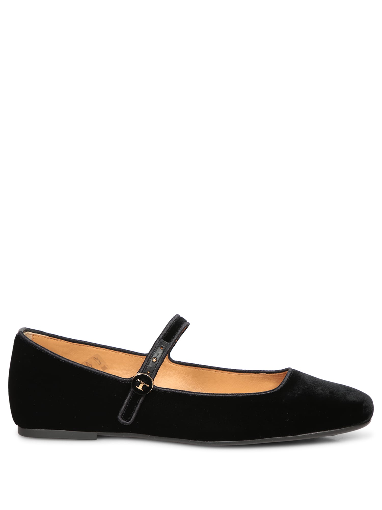 Shop Tod's Black Velvet Flats