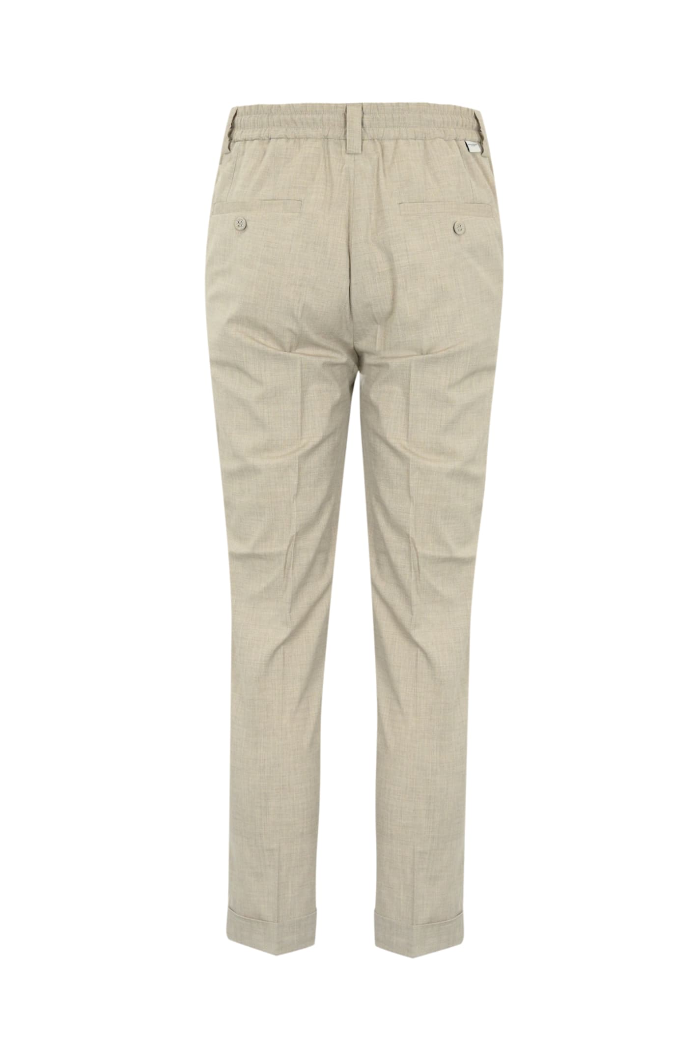 Paolo Pecora Viscose Blend Pleated Trousers In Ecru Melange