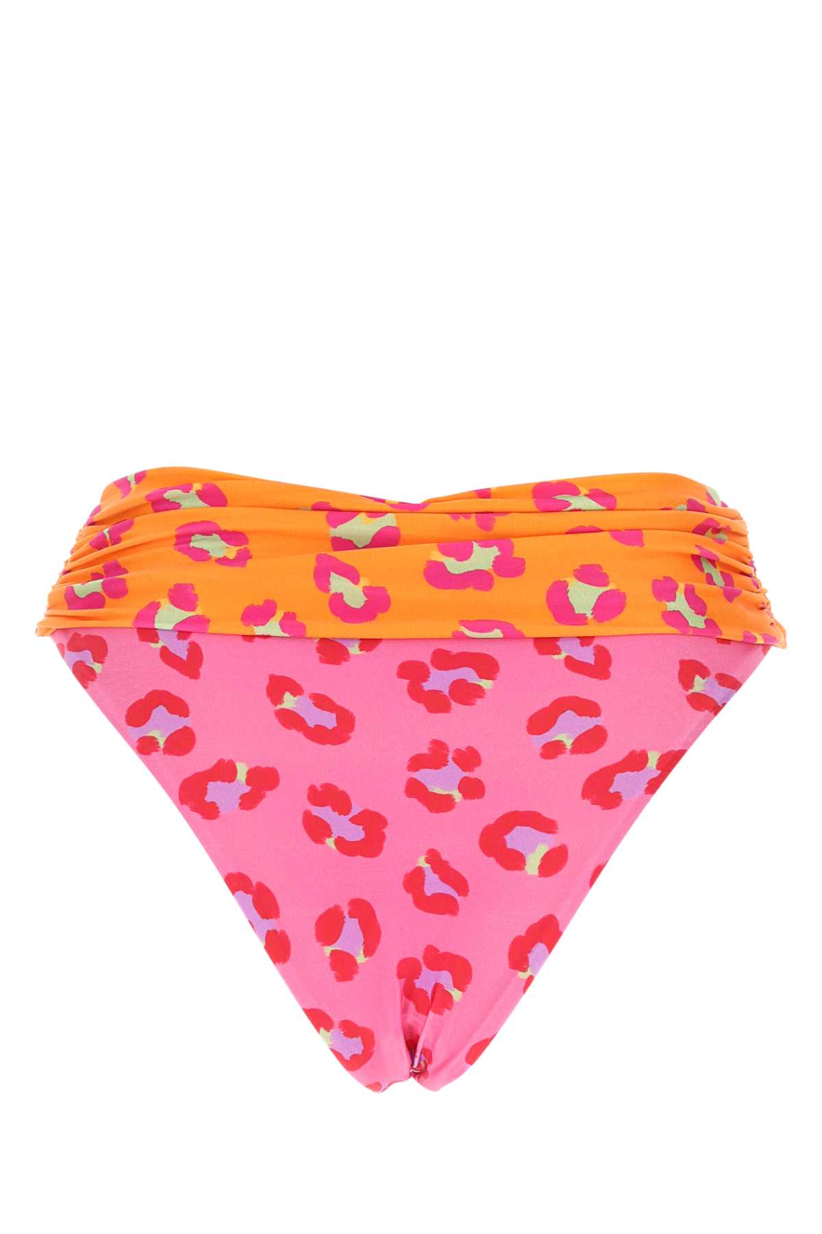 Farm Rio Animal Print Stretch Bikini Bottoms In Maxileopardpatchorange