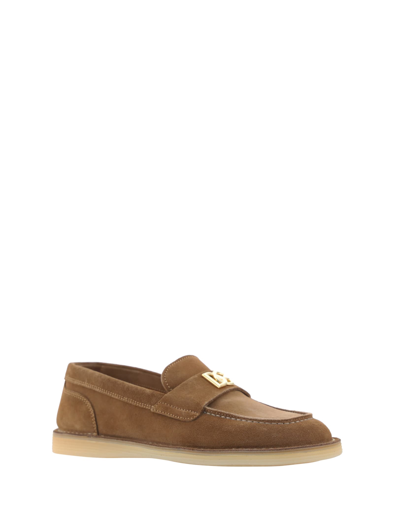 Shop Dolce & Gabbana Loafers In Nocciola