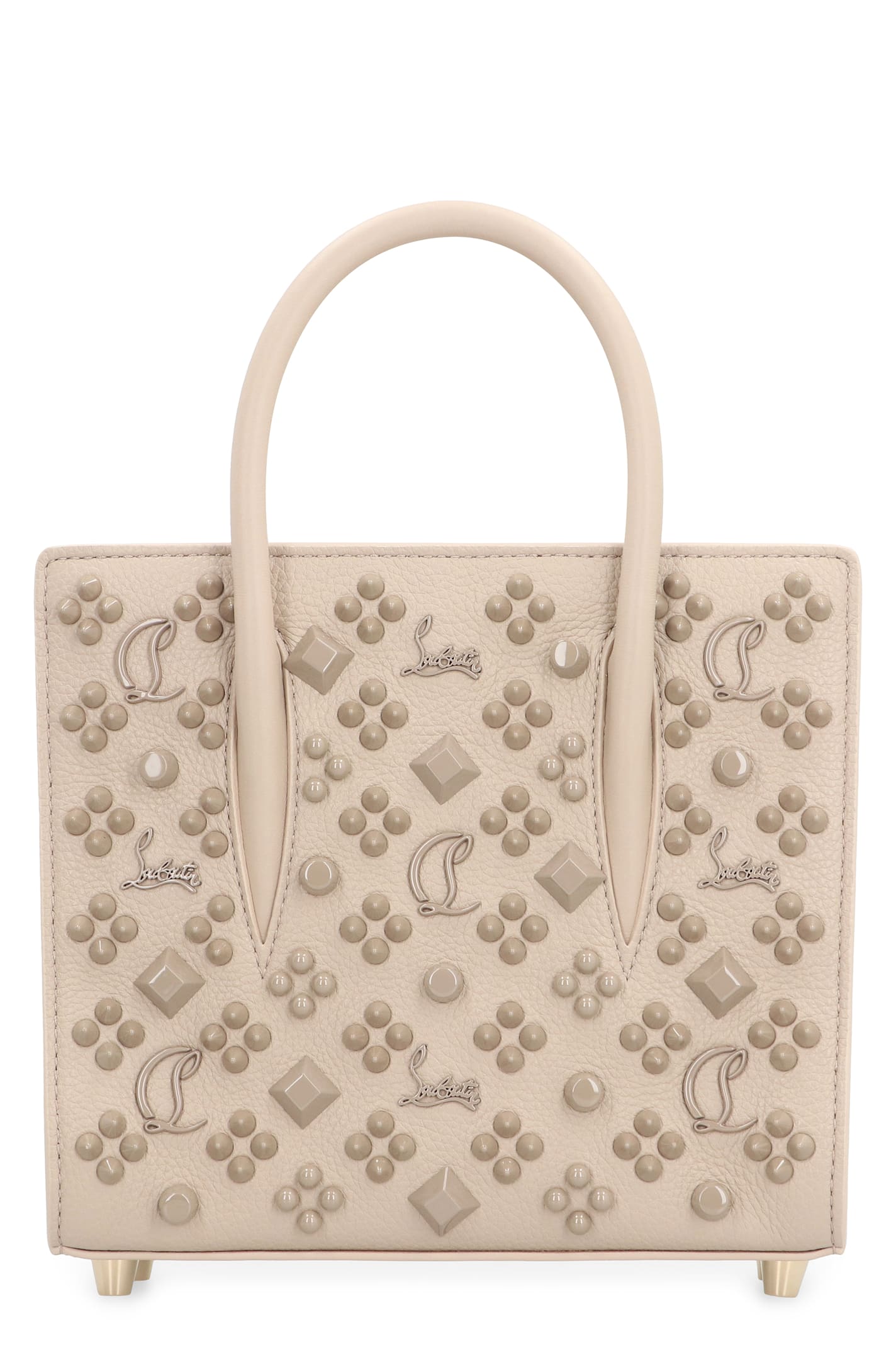 Shop Christian Louboutin Mini Paloma Leather Tote In Beige