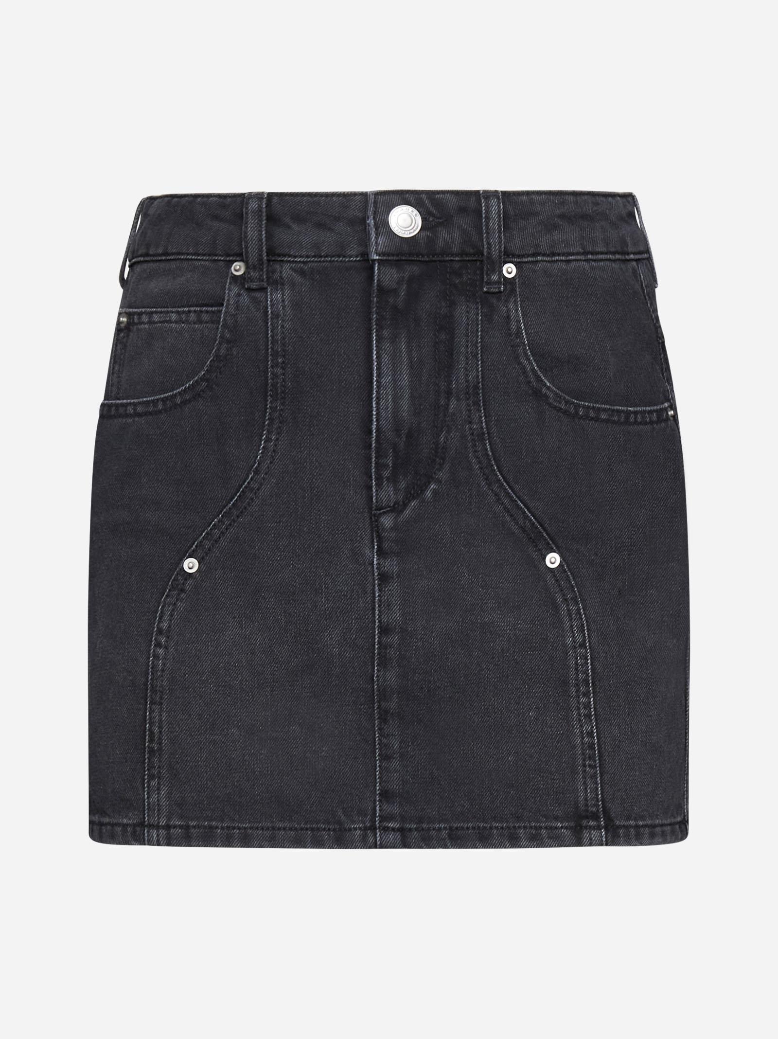 Shop Marant Etoile Vesna Denim Miniskirt In Black