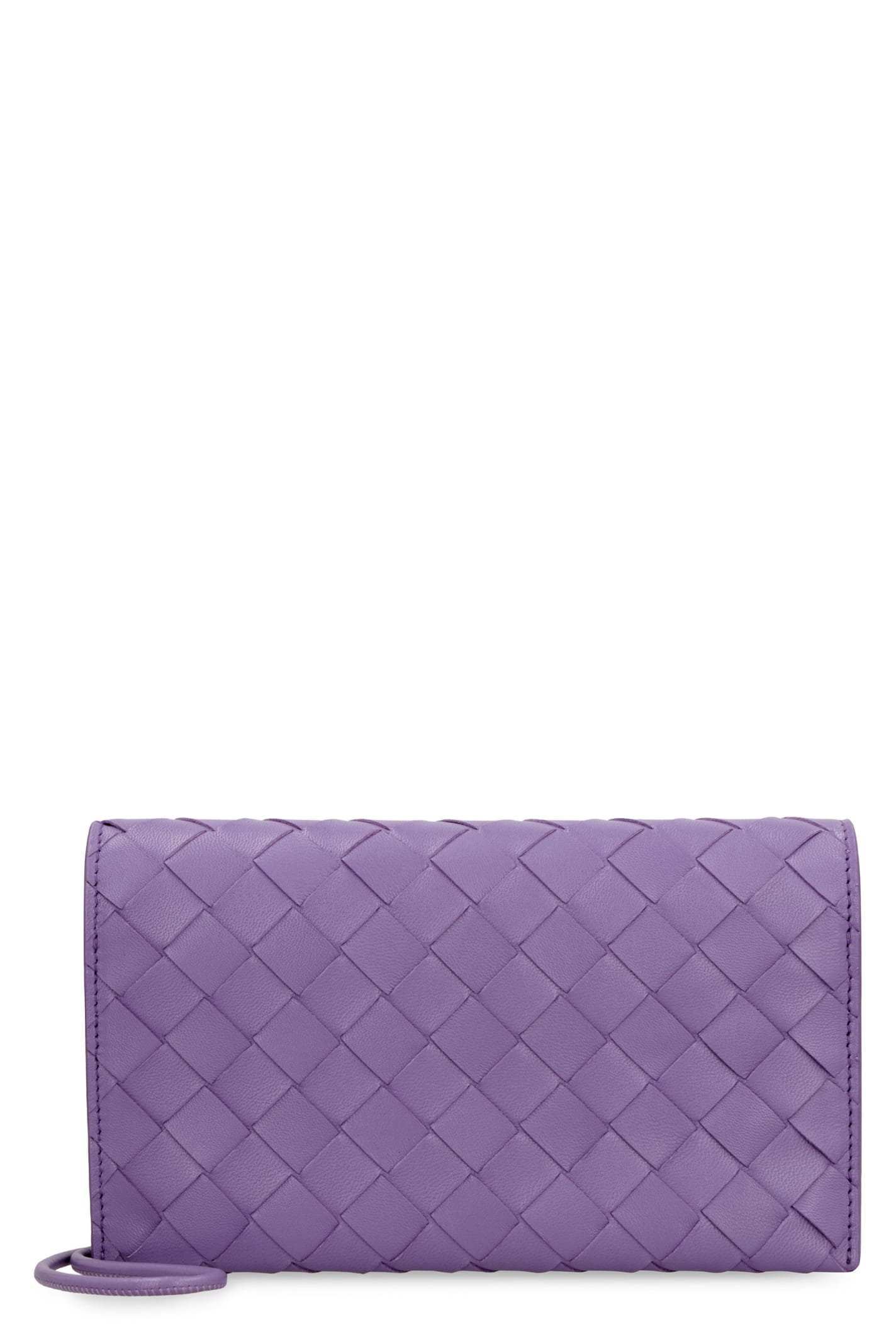 Bottega Veneta Leather Wallet With Shoulder Strap