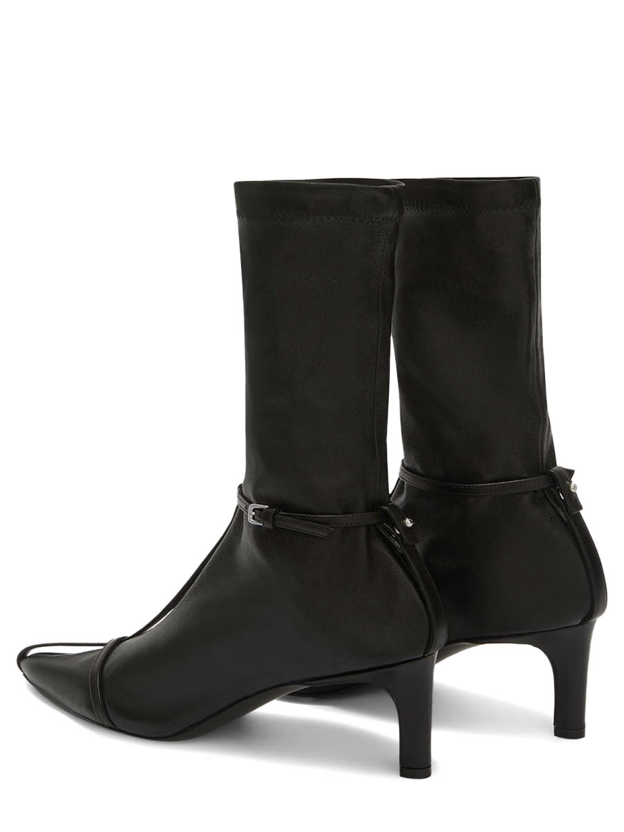 Shop Jil Sander Leather Boot In Black