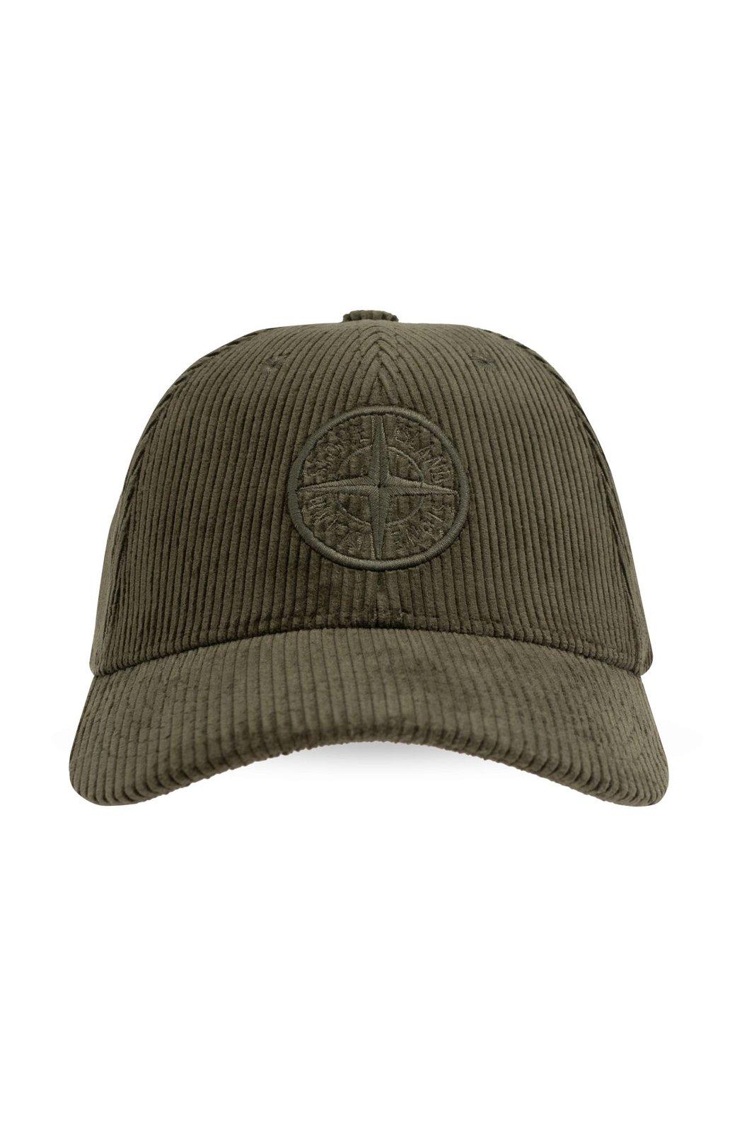 Shop Stone Island Logo Embroidered Baseball Cap In Muschio