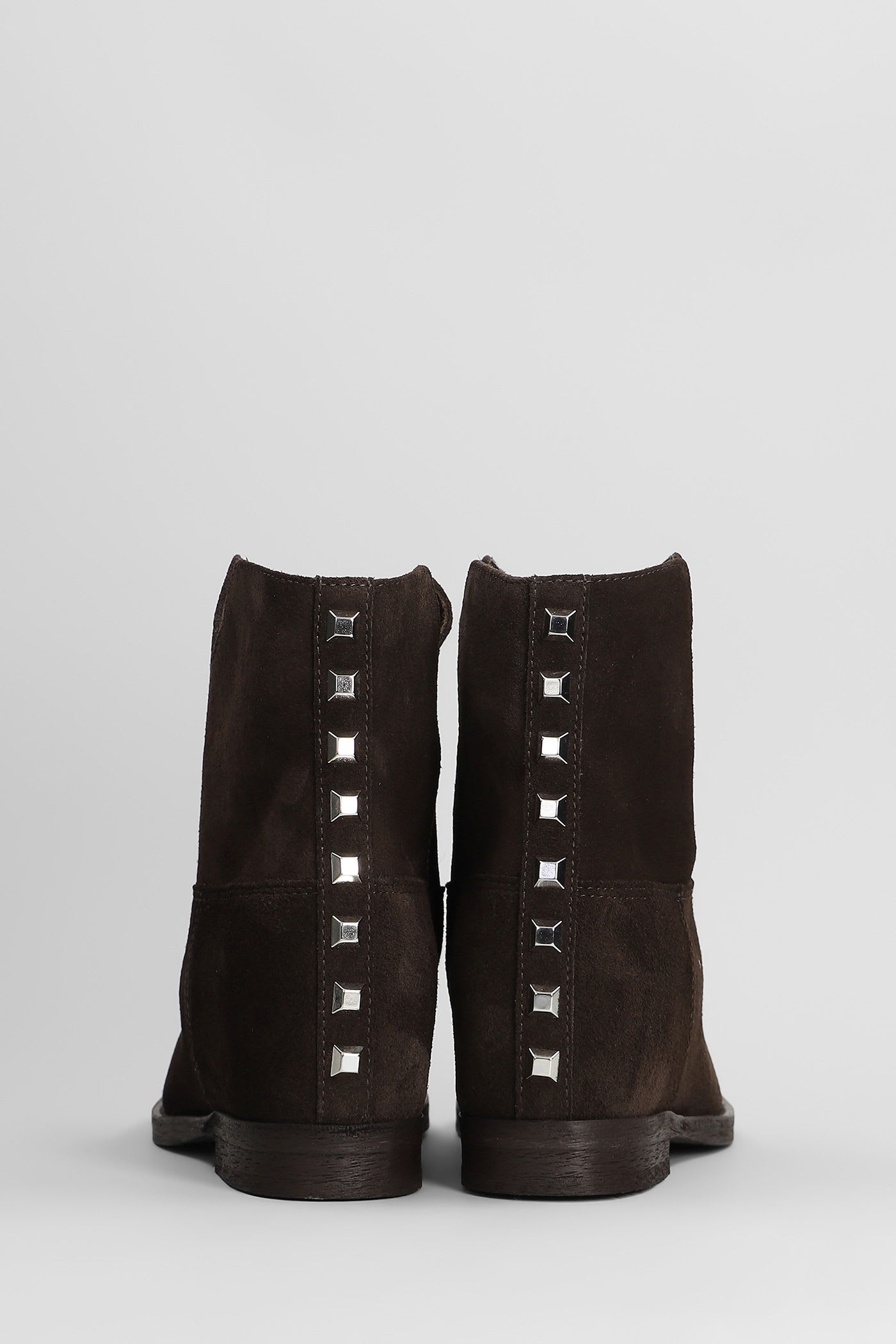 Via Roma 15 Ankle Boots Inside Wedge In Dark Brown Suede In Brown
