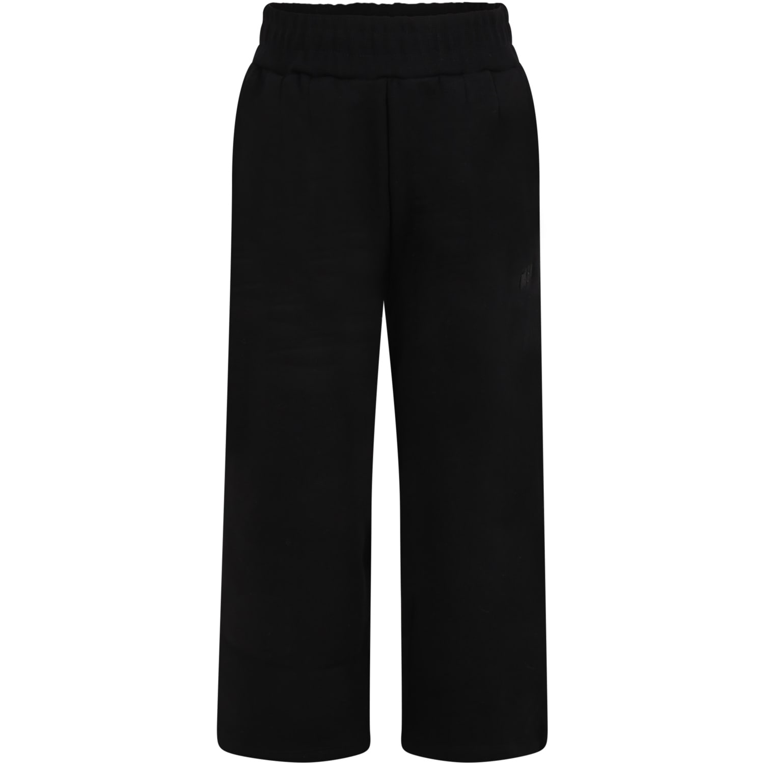 MSGM Black Sweatpant For Girl With Logo