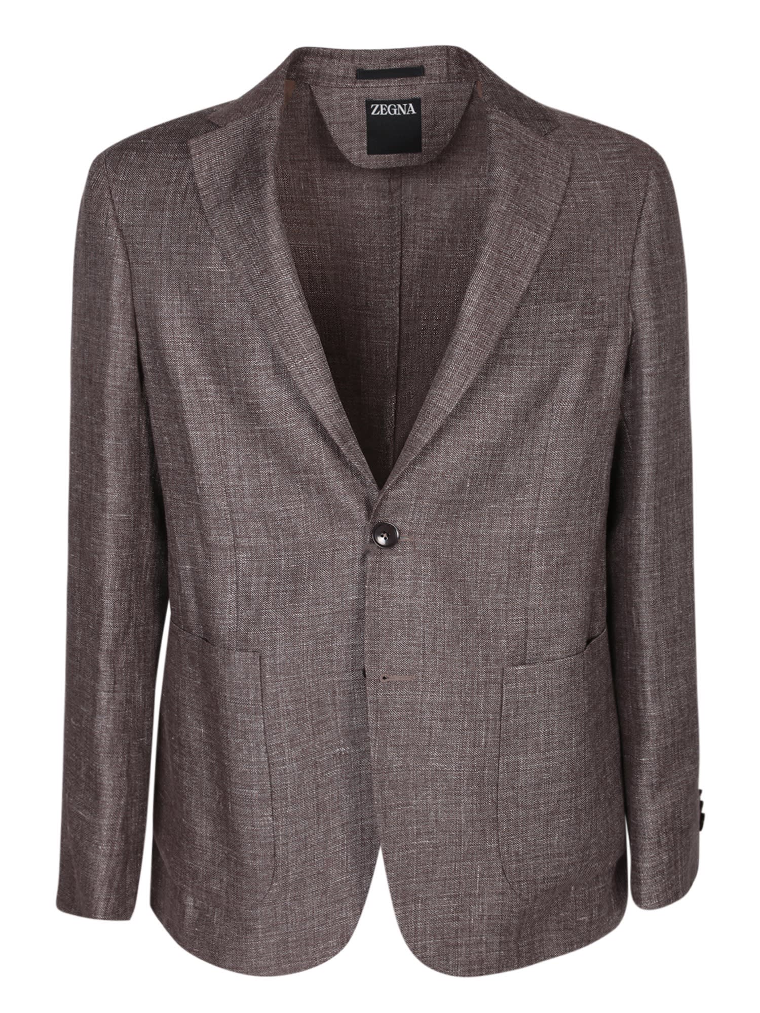 Shop Zegna Linen And Wool Jacket In Beige