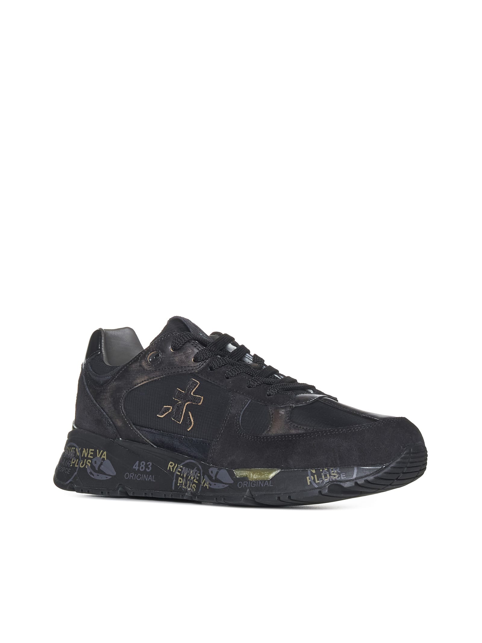 Premiata Mase Patched Low-top Sneakers In Nero