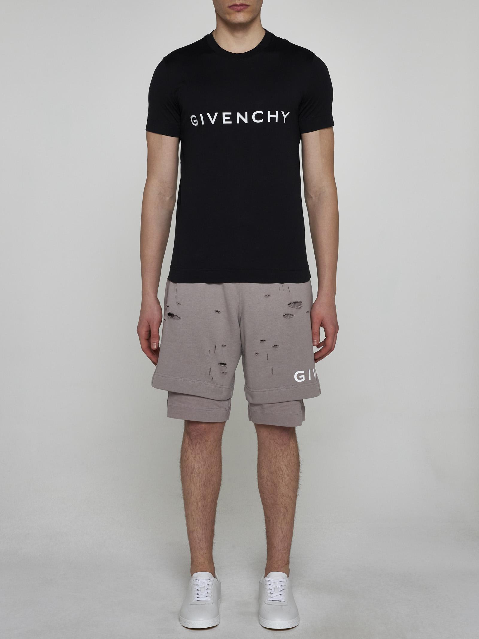 Shop Givenchy Logo Cotton T-shirt In Black