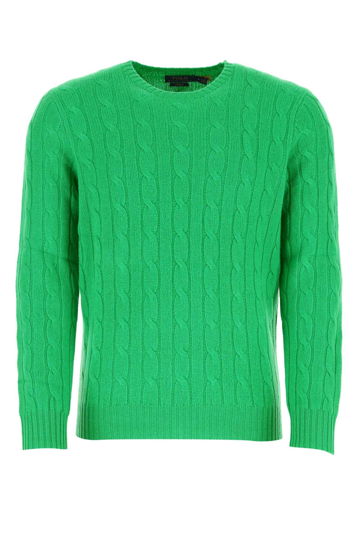 Shop Polo Ralph Lauren Grass Green Cashmere Sweater In Newtiegre