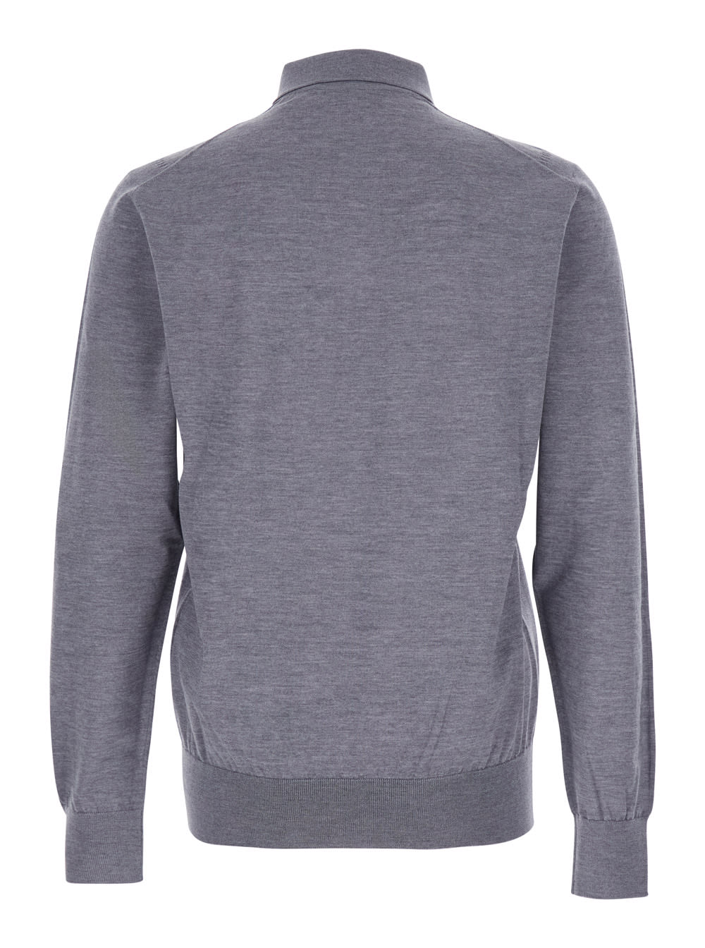 Dolce & Gabbana Grey Polo Shirt With Classic Collar And Tonal Logo Embroidery On The Front In Wool Man In Gray