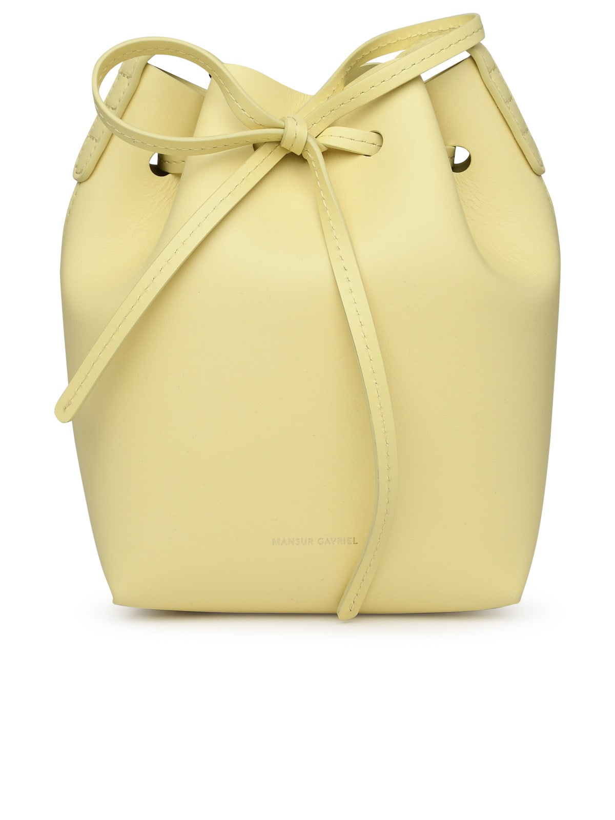 Small Bucket Bag In Yellow Leather