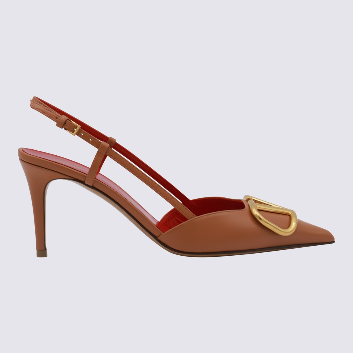 Shop Valentino Beige Leather Pumps In Almond Beige