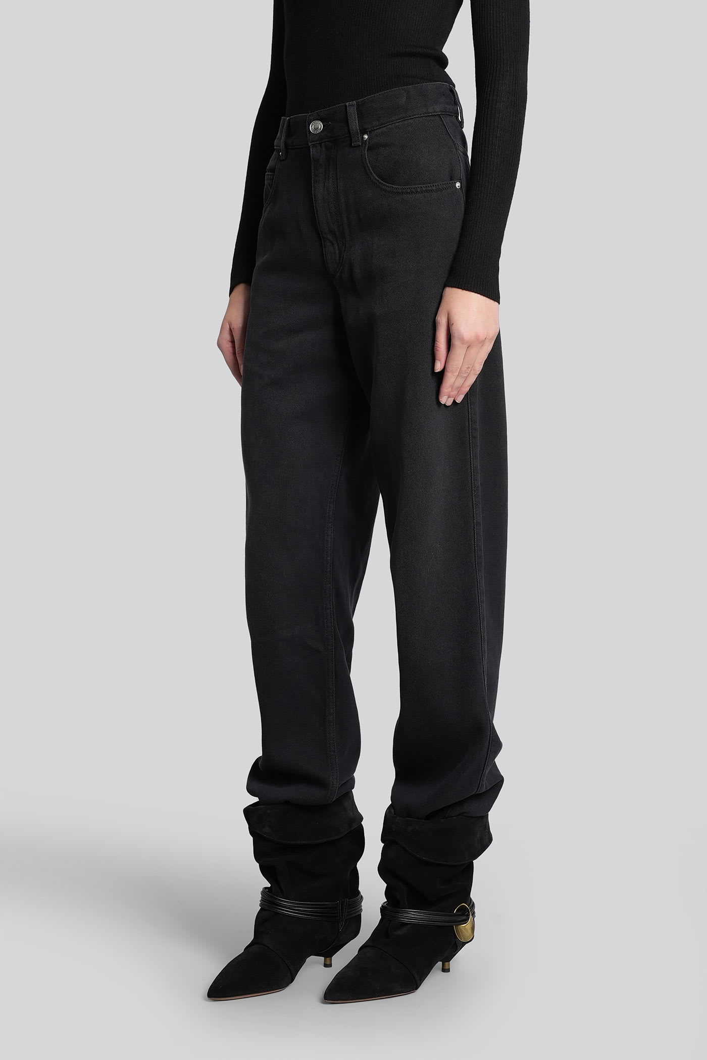 Isabel Marant Jenny Jeans In Black Cotton In Black