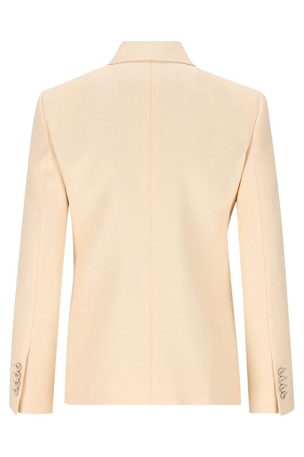 Valentino Single-breasted Long-sleeved Blazer In Betulla
