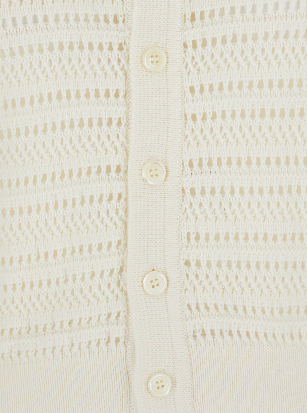 Dunst White Cardigan With Spread Collar In White