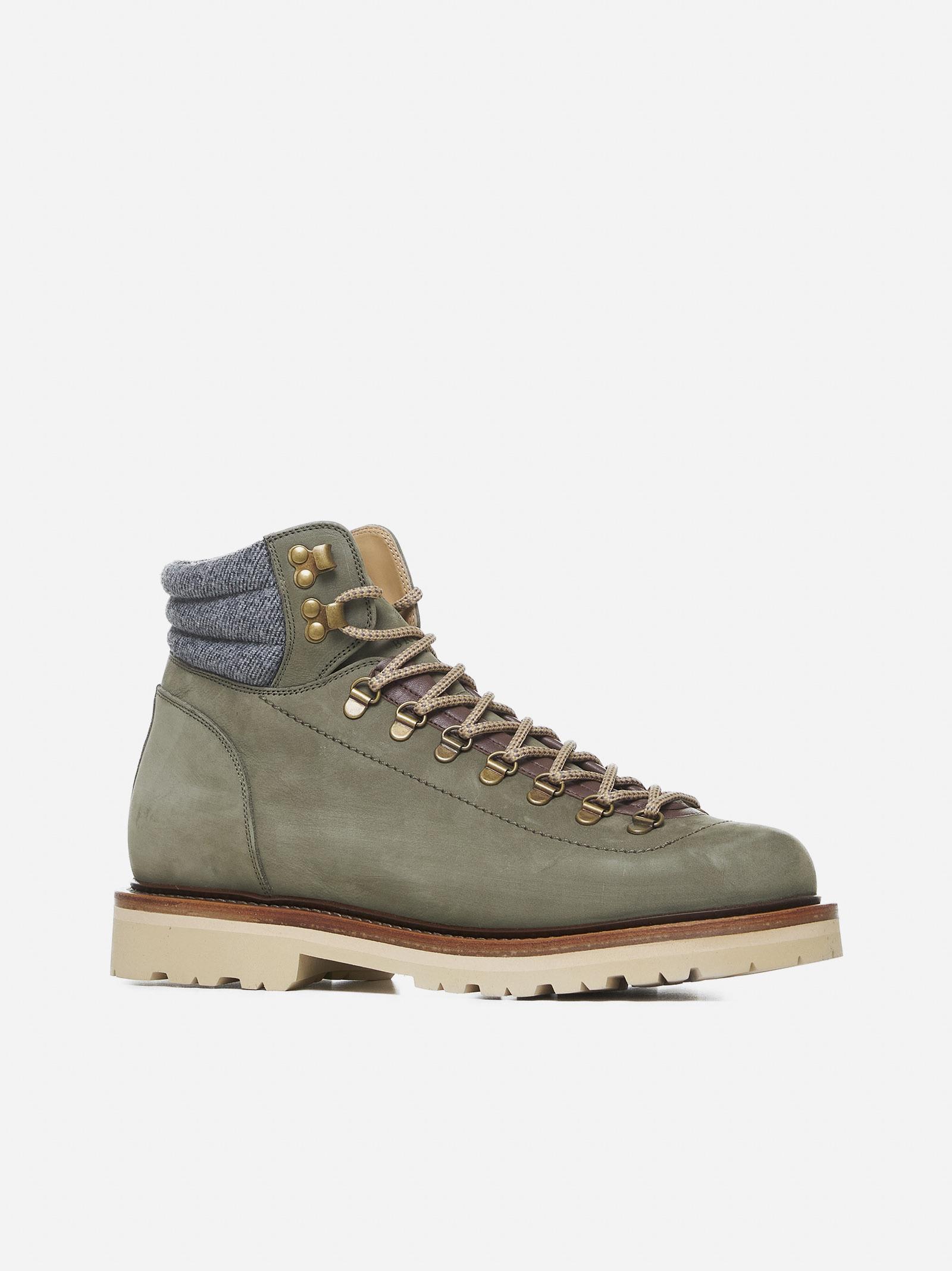 Shop Brunello Cucinelli Nubuck Ankle Boots In Green