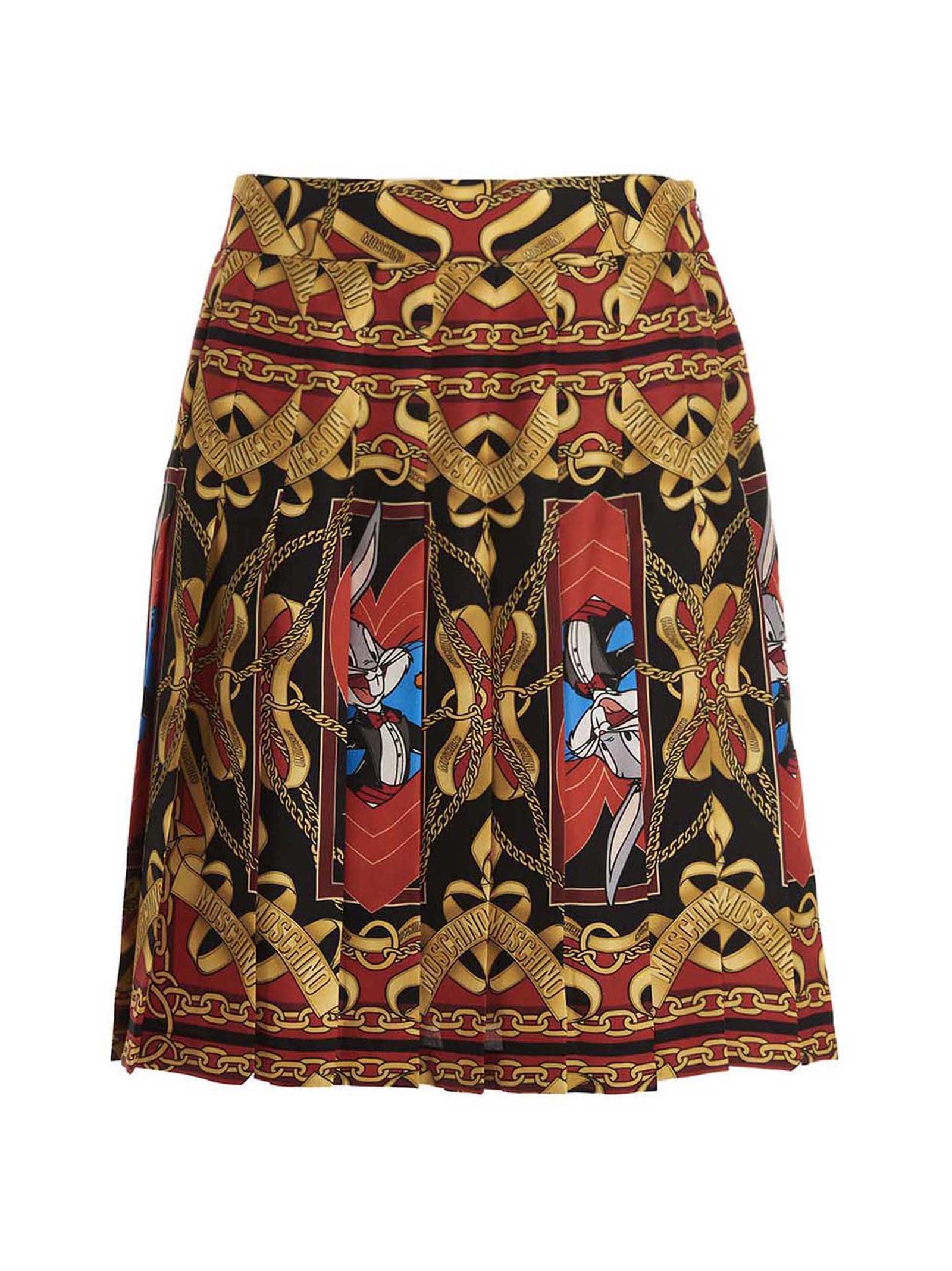 Shop Moschino Bugs Bunny Skirt In Multicolor