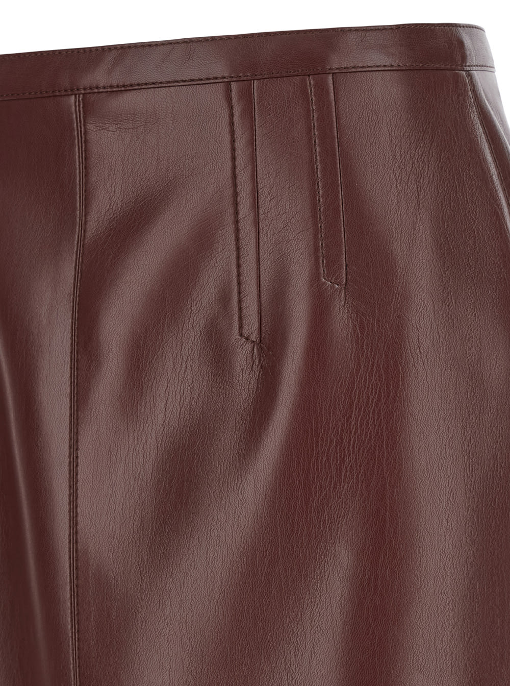 Shop Philosophy Di Lorenzo Serafini Midi Brown Skirt With Rear Slit In Eco Leather Woman