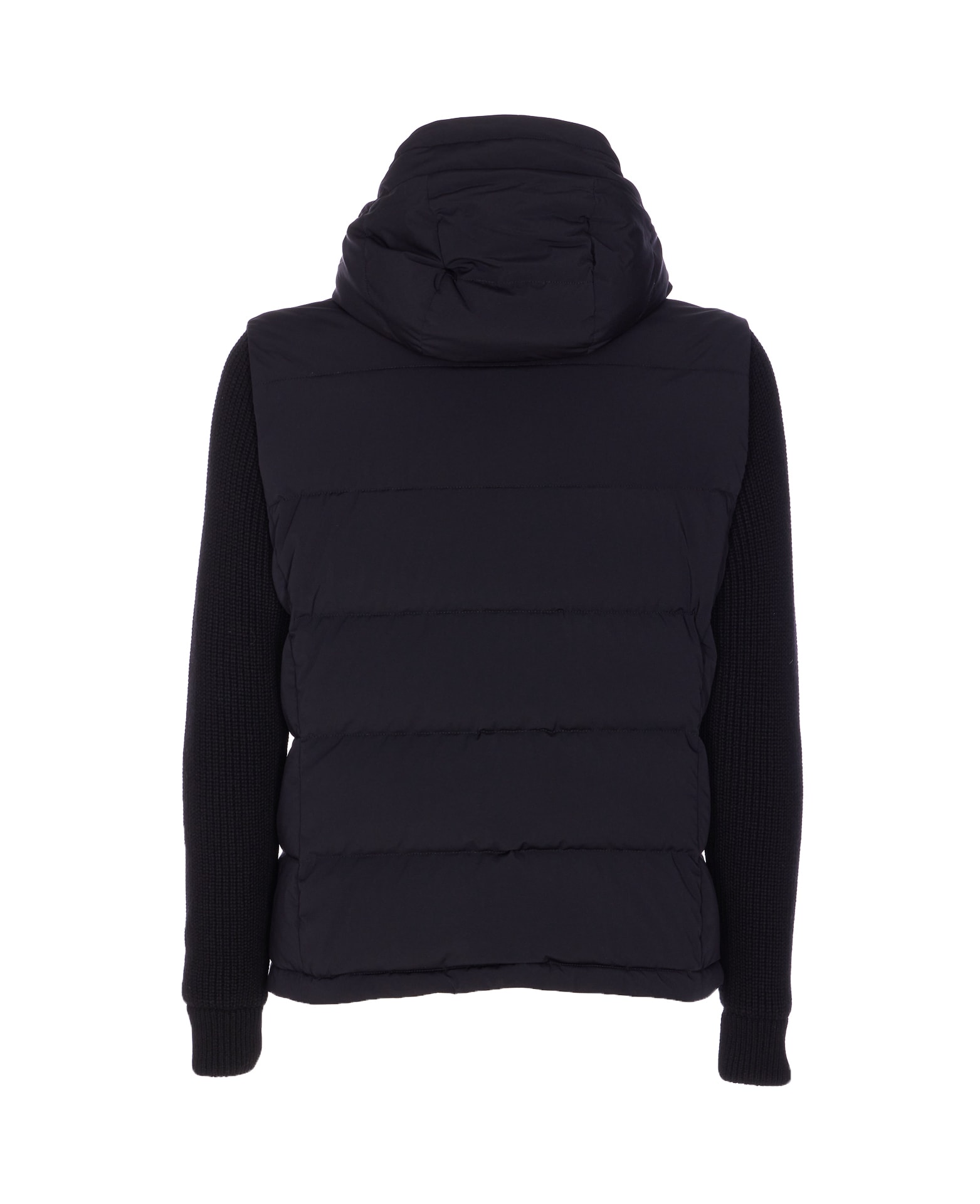 Moorer Quilted Knitted Long Sleeves Jacket In Blue