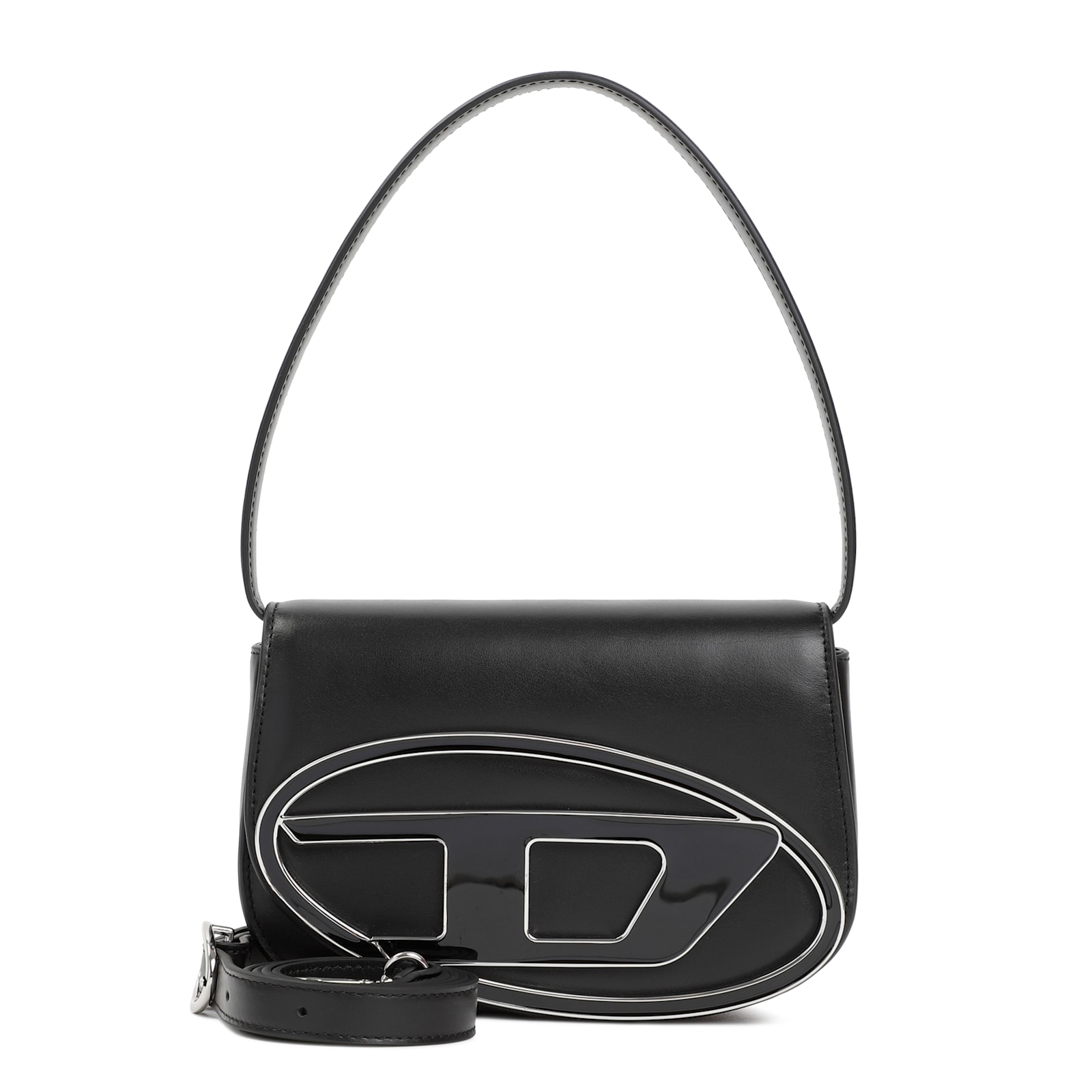 Diesel 1dr Leather Shoulder Bag In Black