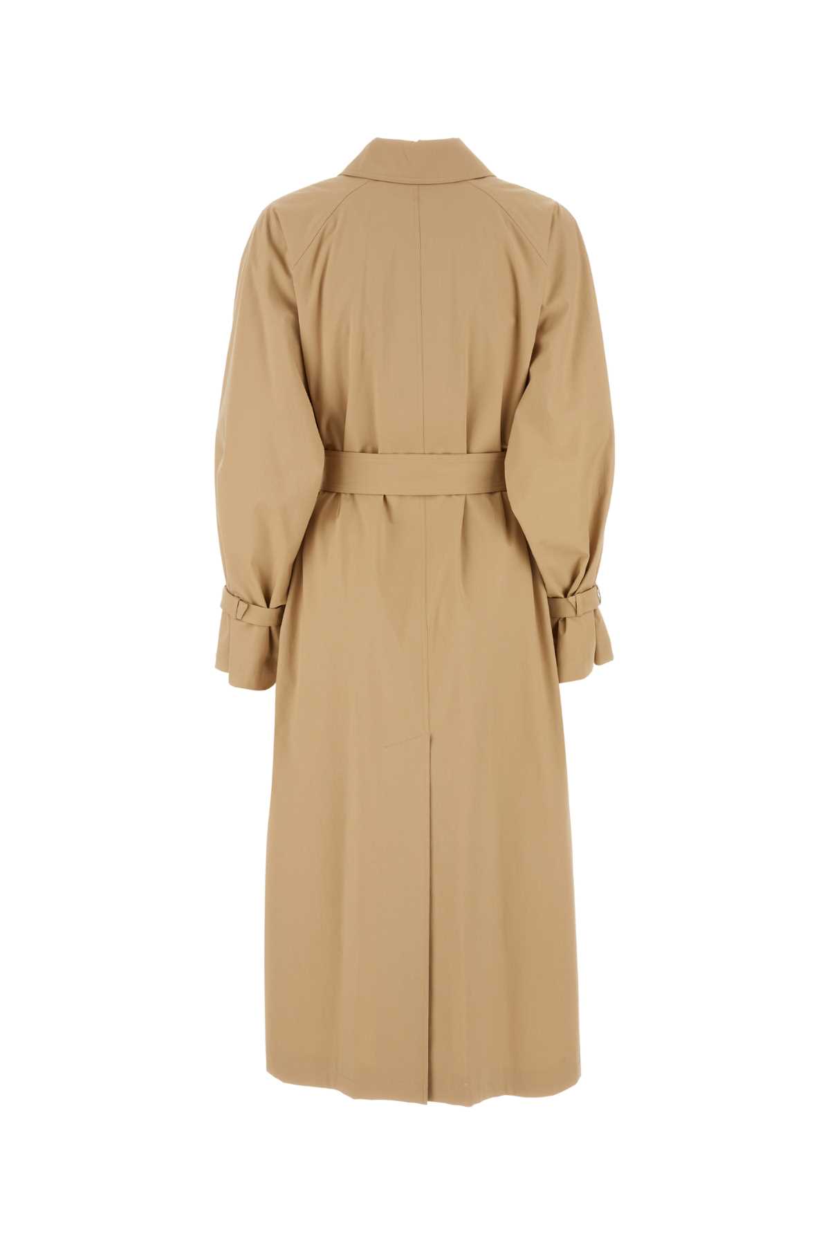 Shop Max Mara Beige Stretch Cotton Memo Oversize Trench In Ecru