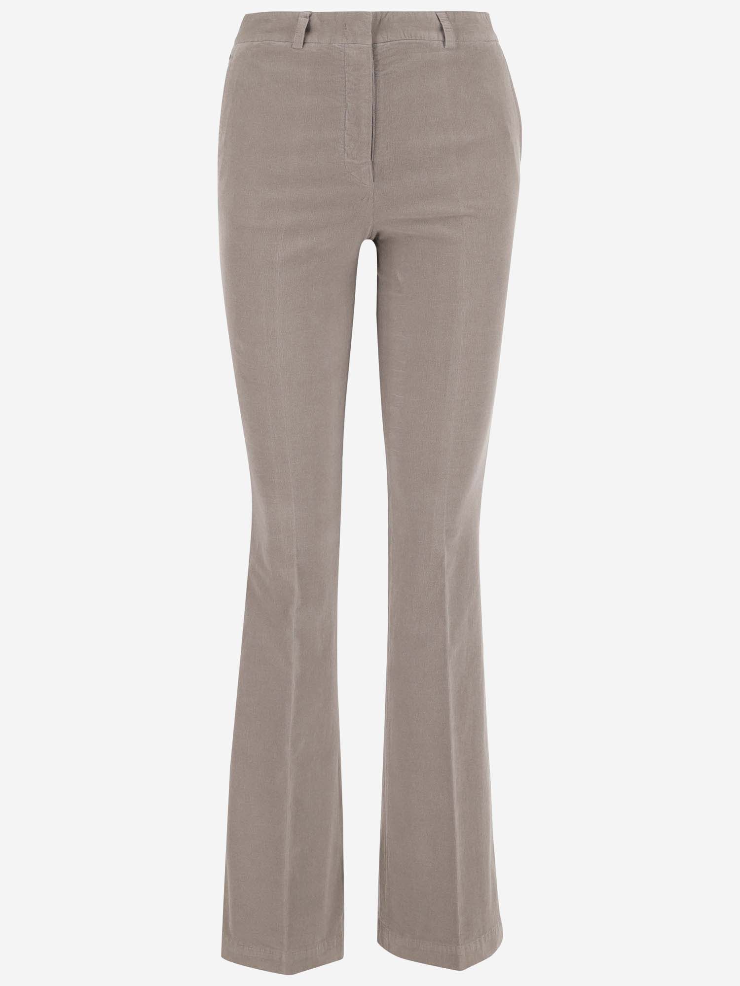 Stretch Cotton Velvet Flared Pants