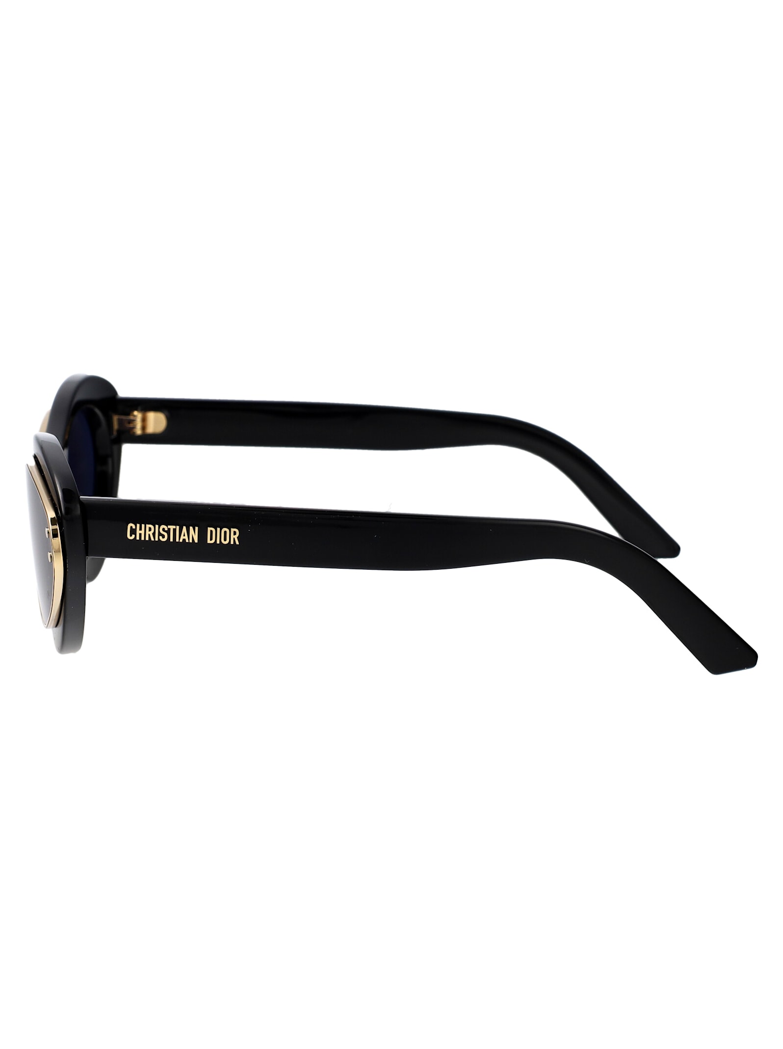 Shop Dior Meteor B1i Sunglasses In 10b0 Shiny Black / Blue