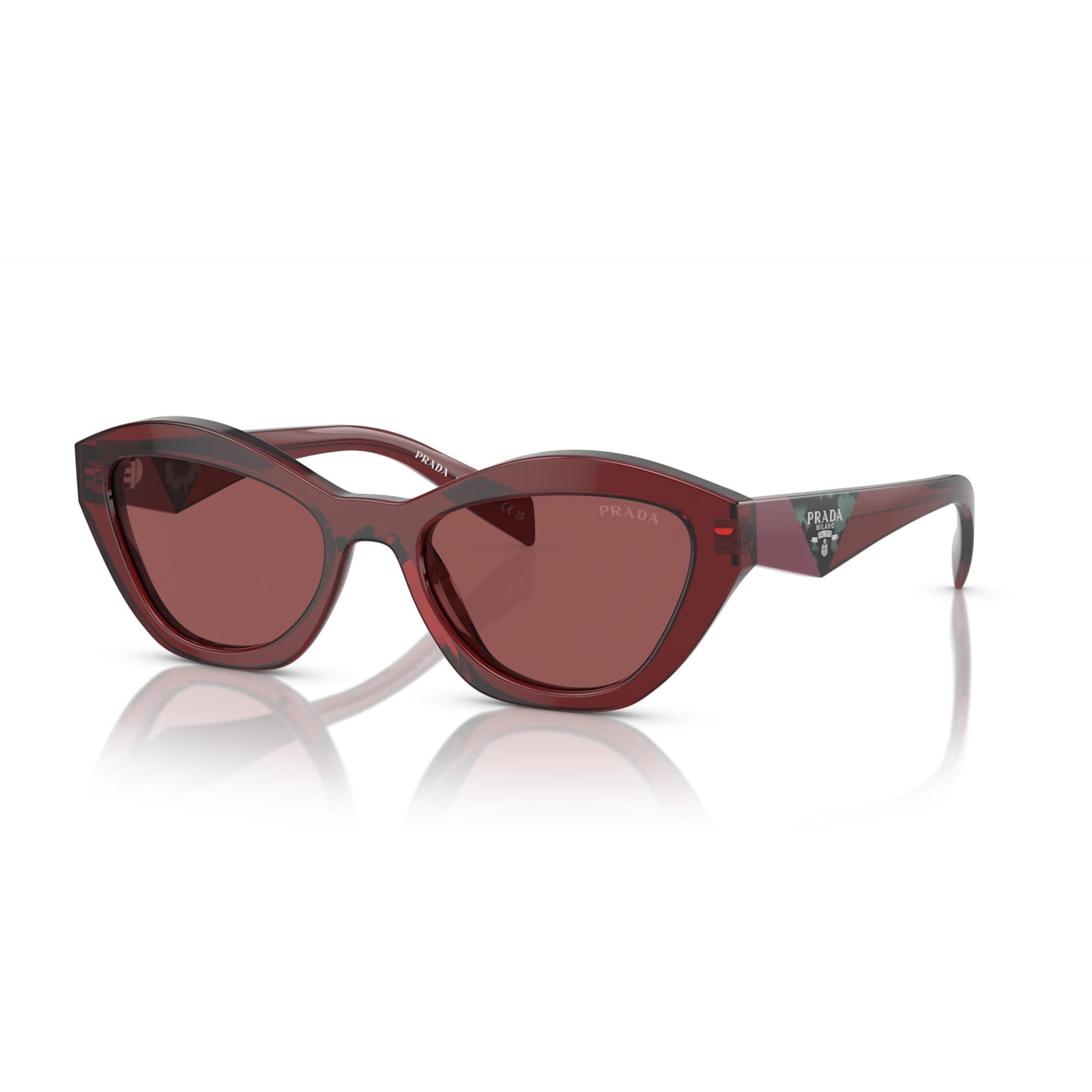 Shop Prada Sunglasses In Bordeaux/rosso