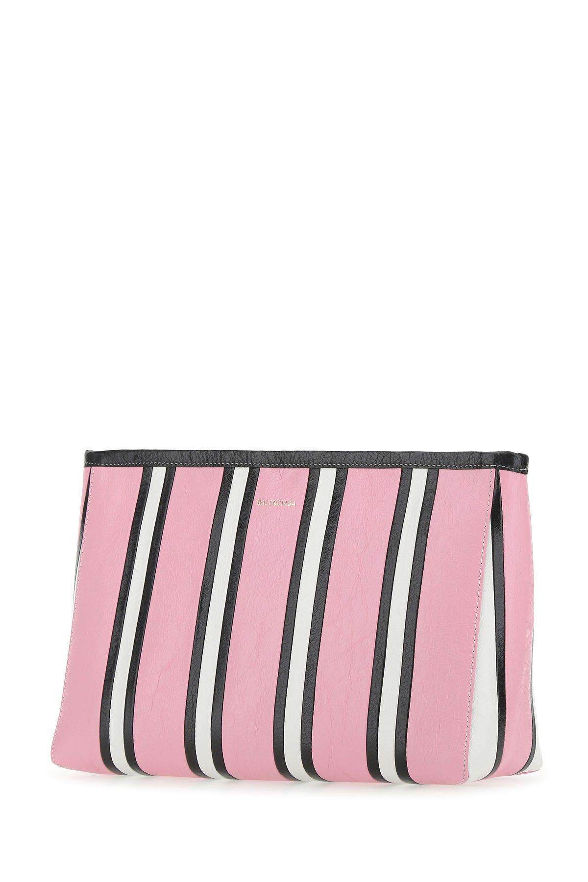 Shop Balenciaga Multicolor Leather Barbes Clutch In Pink