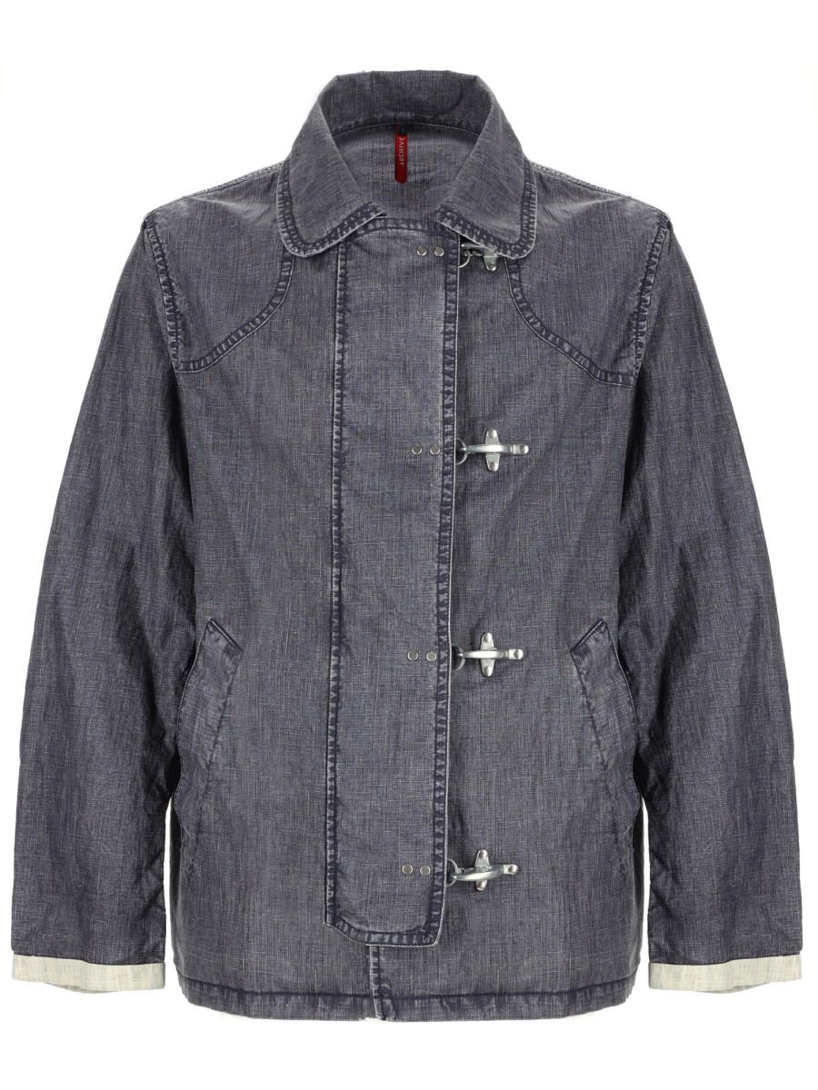 Fay Chic Four-button Mini Jacket In Blue