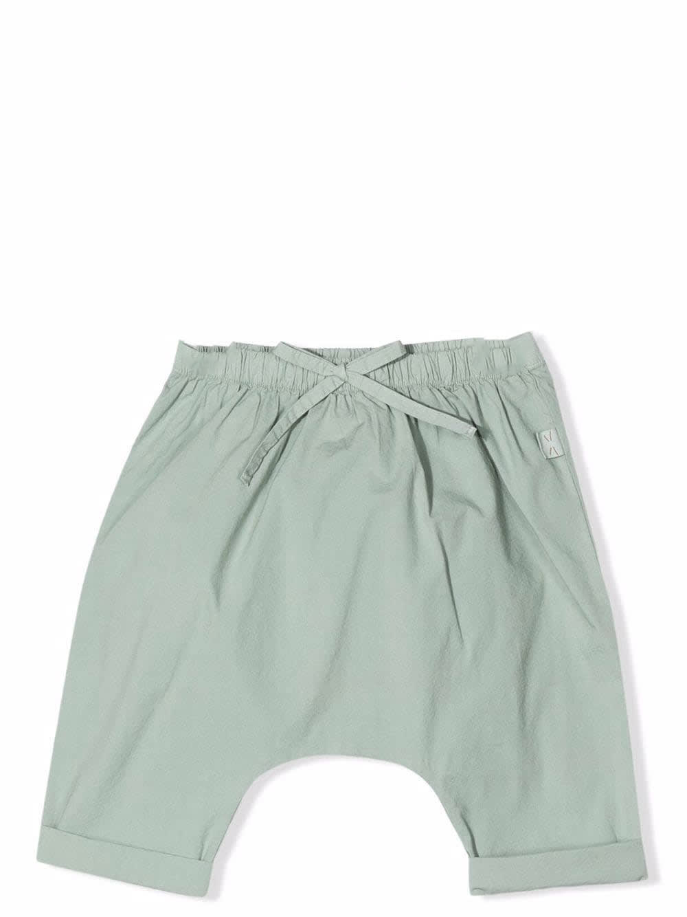 Teddy & Minou Drawstring Cotton Trousers In Aloe