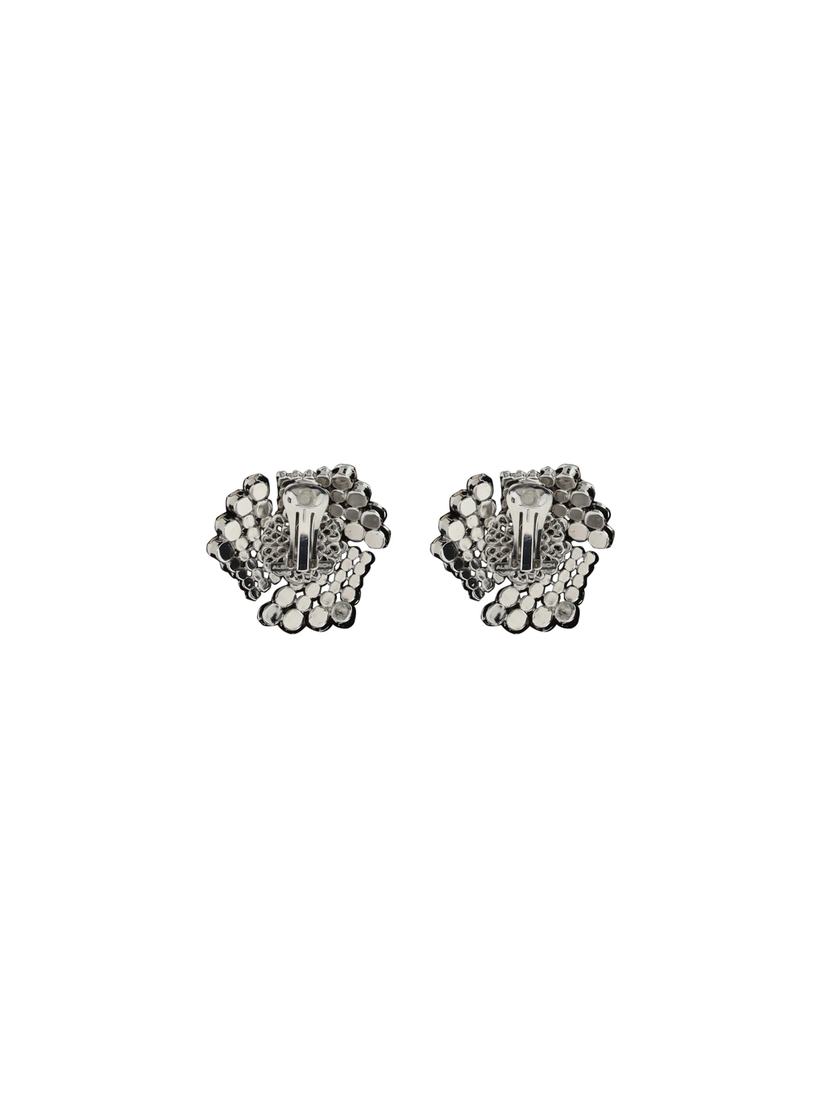 Shop Alessandra Rich Crystal Earrings In Cry-silver