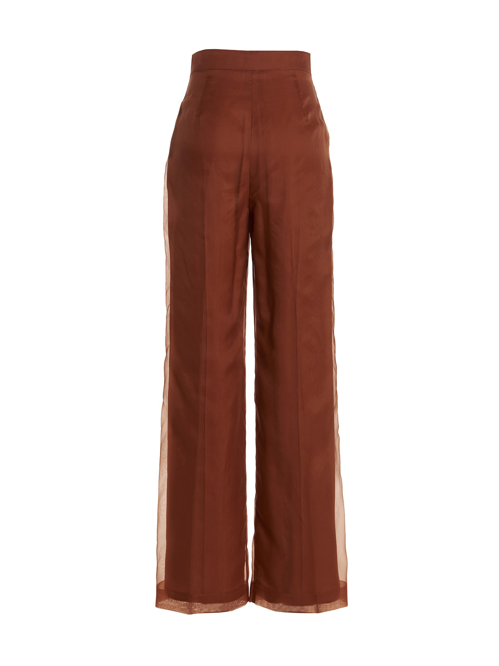 Shop Max Mara Chiffon Pants In Orange