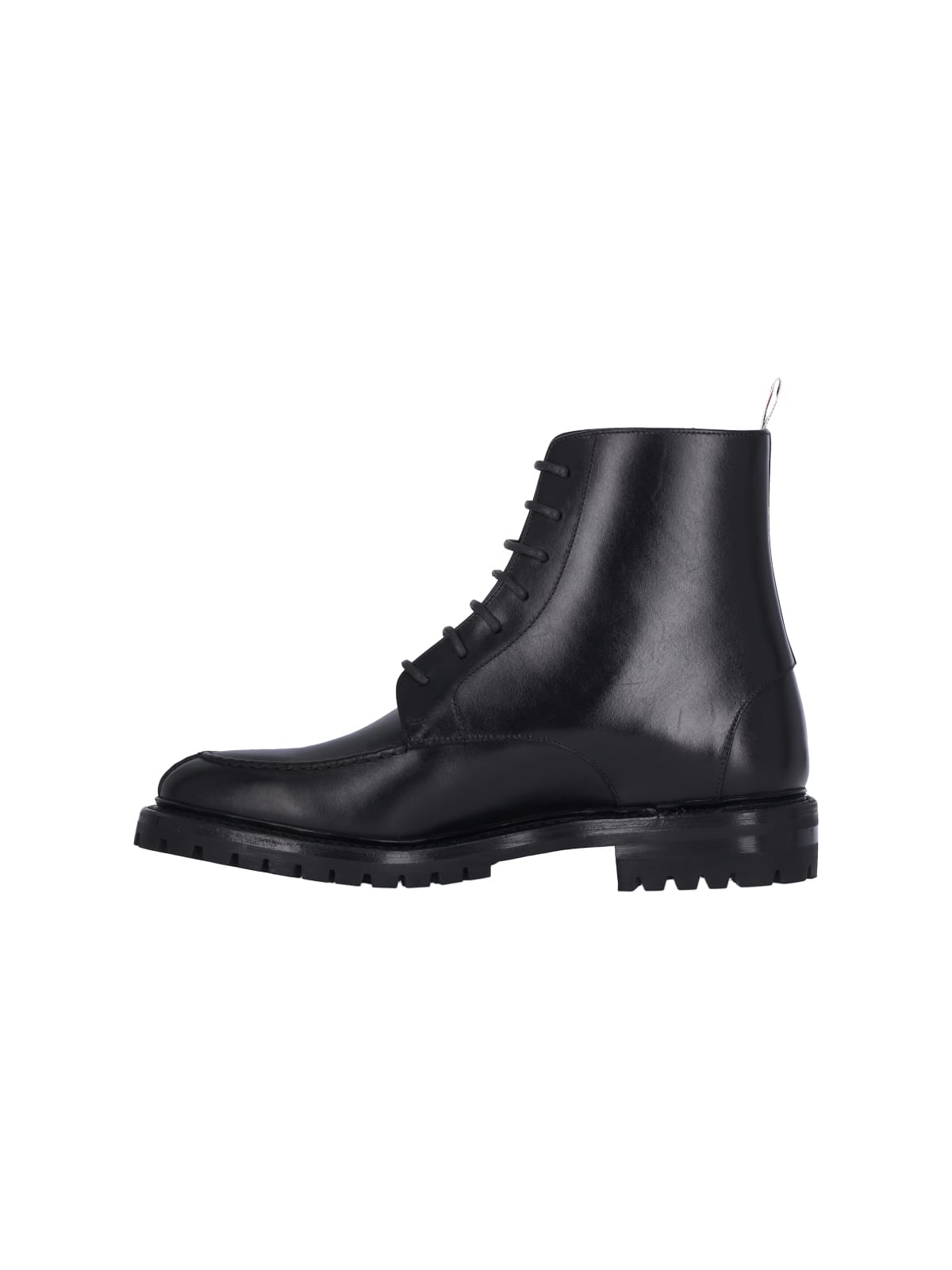 Thom Browne Lace-up Leather Boots In Black