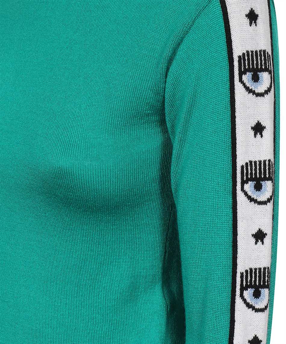 Shop Chiara Ferragni Long Sleeve Crew-neck Sweater In Green